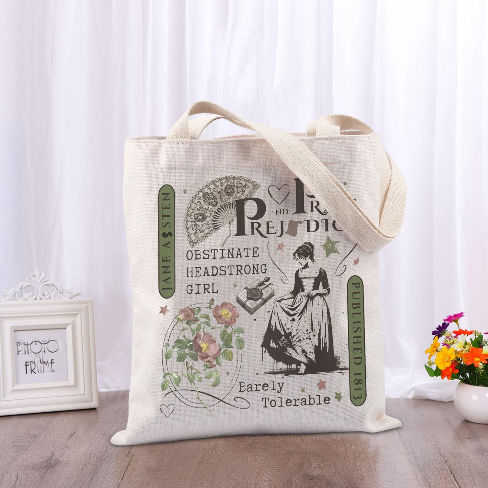 TIIMG Regency Book Lover Gift Bookworm Gift Novels Readers Book Club Bookish Tote Bag (pridejane)
