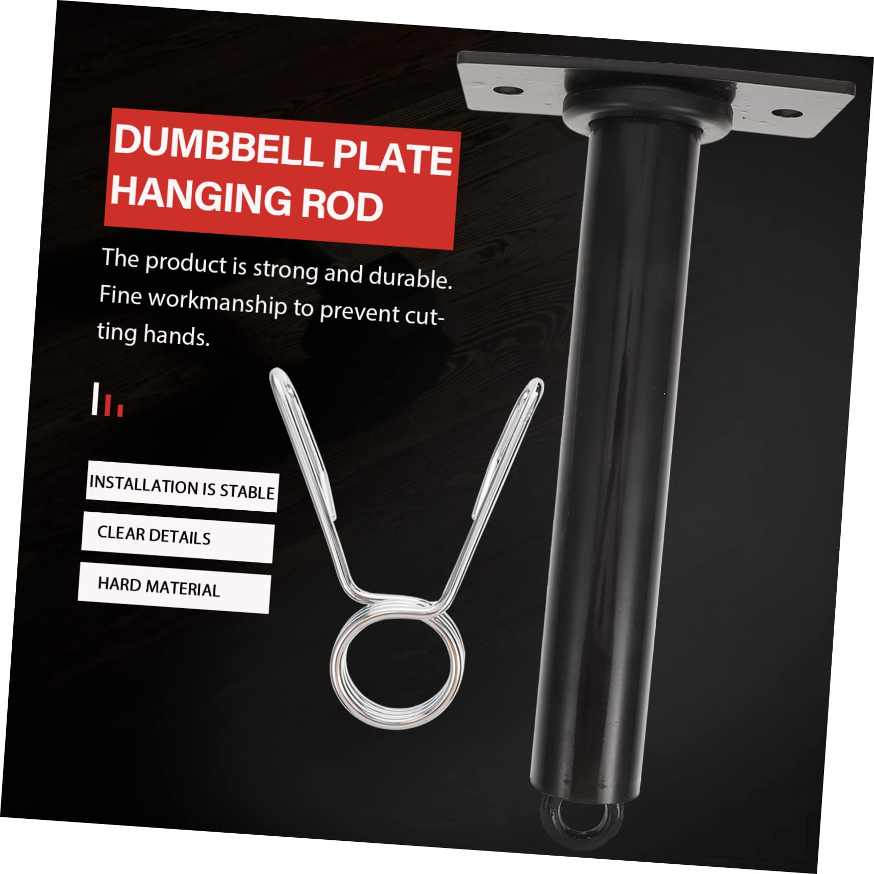 Happyyami 1Pc Durable Weight Plate Rack for Home Gym Multi Functional Dumbbell Support Frame Space Saving Storage Wall Mounted Design Black Equipment