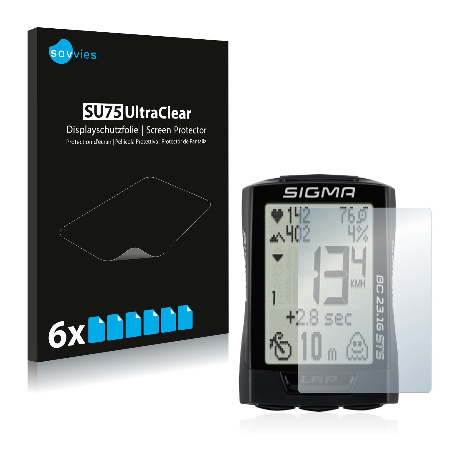 savvies 6 Pezzi Pellicola Protettiva per Sigma ROX 12.1 EVO Protezione Schermo Trasparente