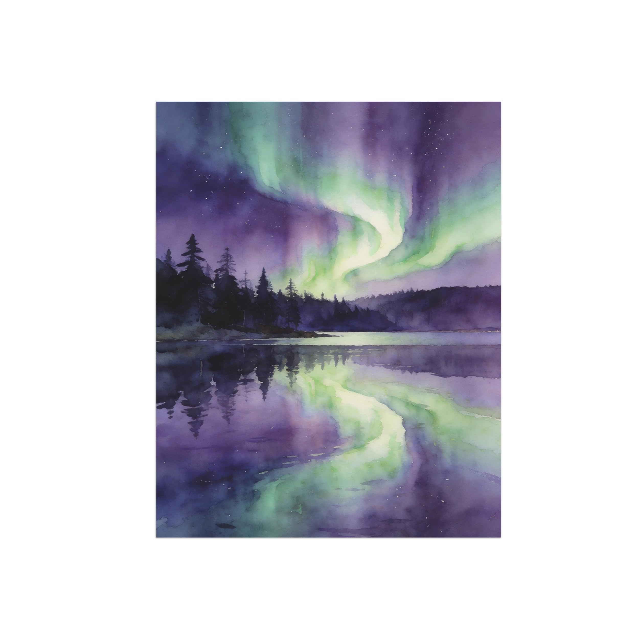 OZPWBVY Northern Lights Landscape Canvas Wall Art Print Painting 80x105cm Unframed