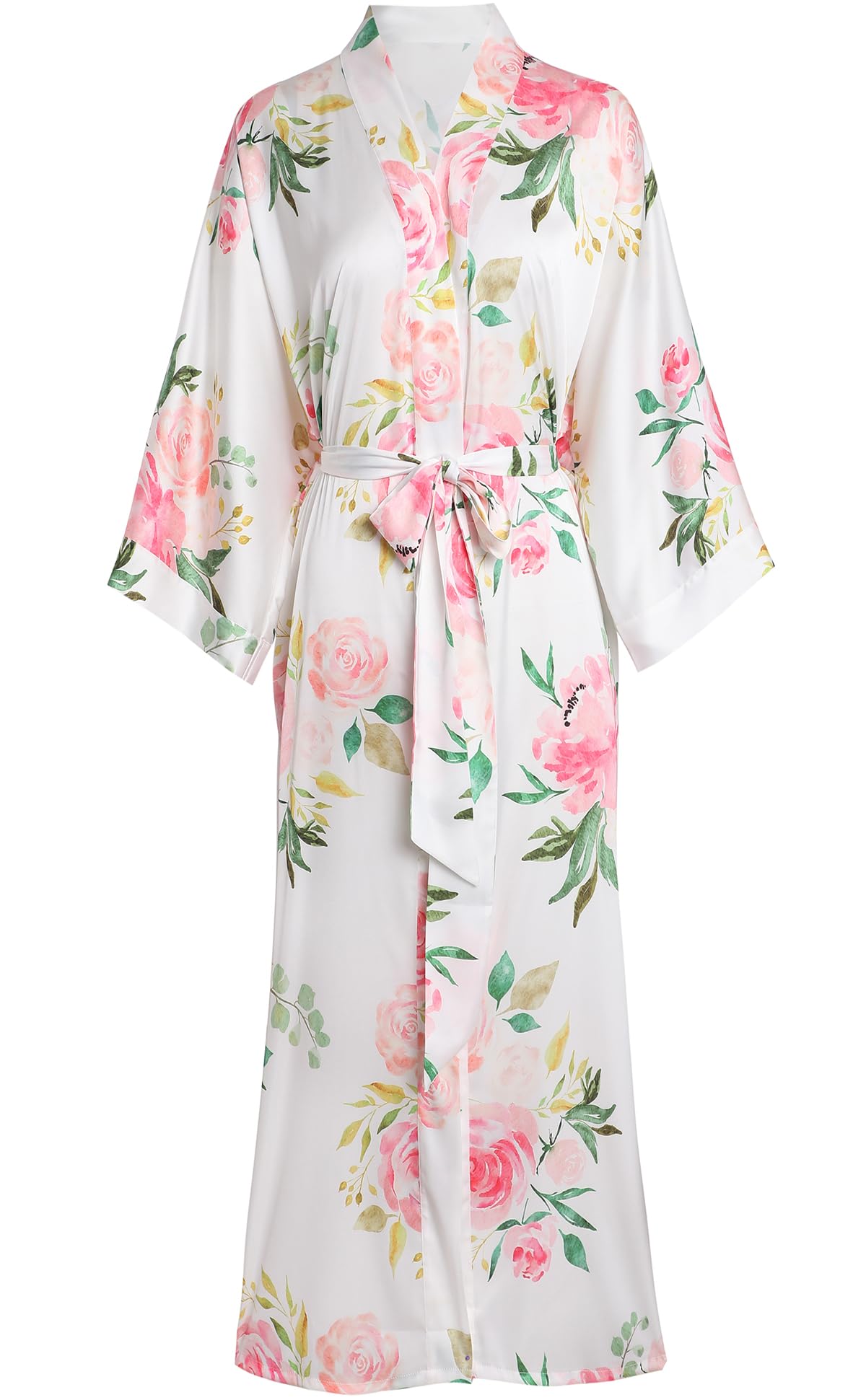 AenssoLong Soft Lightweight Silky Kimonos Robes for Women, Luxury Japanese Floral Womens Kimono Robe
