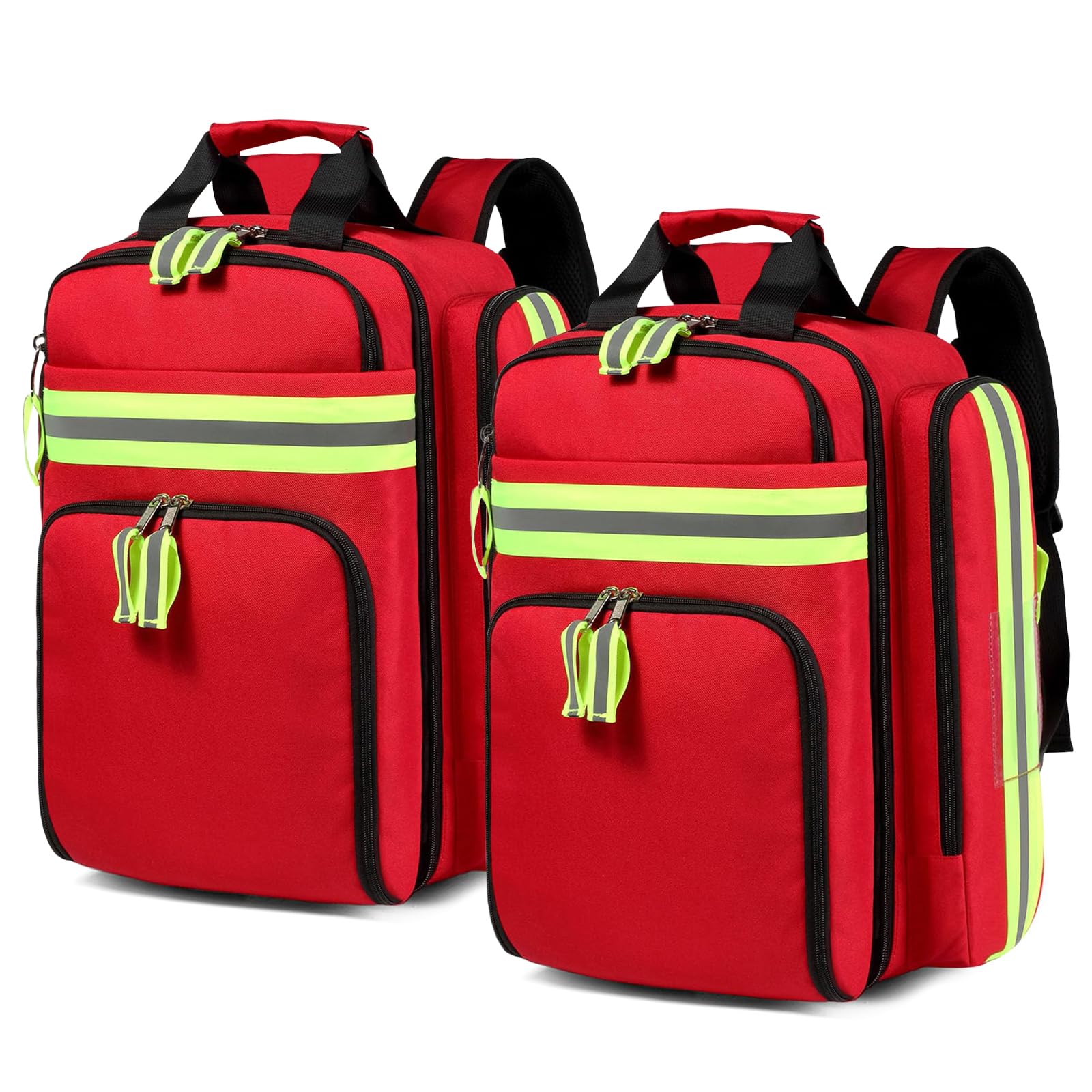 Gatycallaty First Aid Backpack - Medical Evacuation Bag - Red Emergency Lifeguard Bag for Ems Emt First Responder Trauma (Red, Pack of 2)