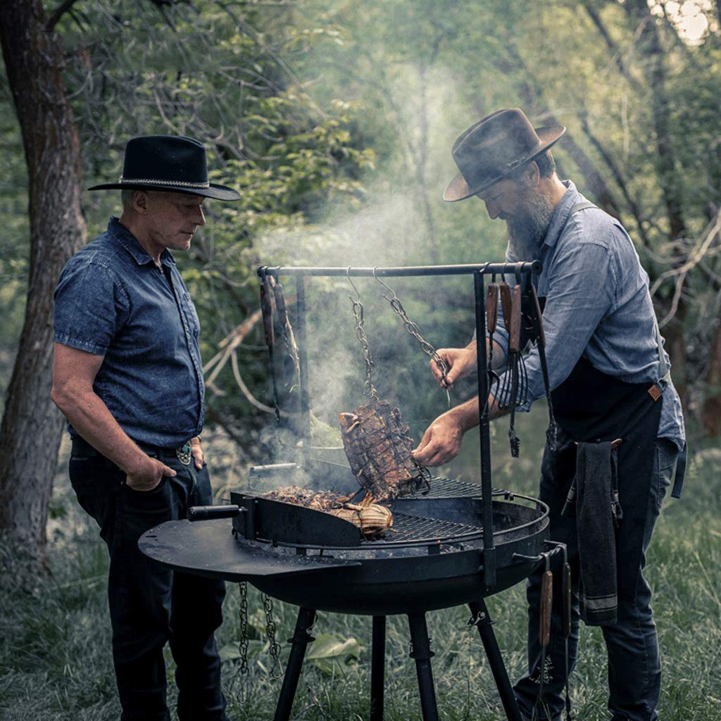 Ogród ognisko wielofunkcyjne ognisko palenisko ogrzewanie na zewnątrz Brazier amerykański sprzęt na ognisko drewno kemping grill wielofunkcyjny grill grill miska ognisko do grilla (kolor: czarny)