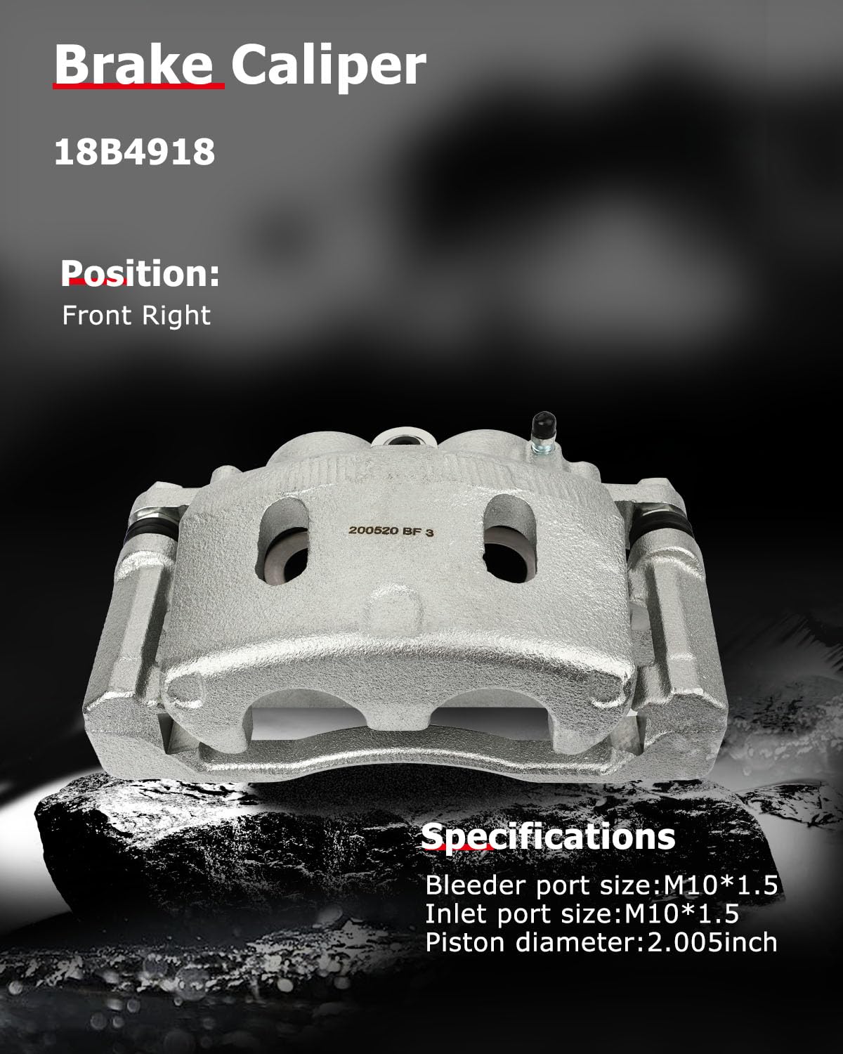 ぉぇ CCIYU 18B4918 Front Right Disc Brake Caliper Assembly With
