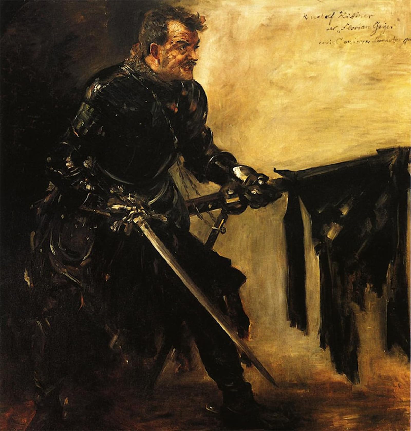POSTERIIk Vintage Classic Picture Landscape Artwork Rudolph Rittner As Florian Geyer by Lovis Corinth Portrait Canvas Painting for Office Home Decor 60x90cm