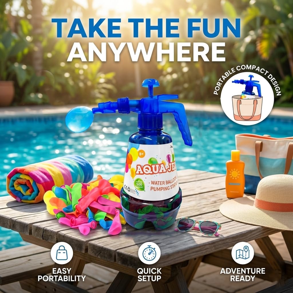 Lot de 500 ballons à eau avec buse de remplissage rapide — Bombes à eau pour enfants et adultes, latex naturel facile à remplir, jeux de fête en plein air, à partir de 6 ans