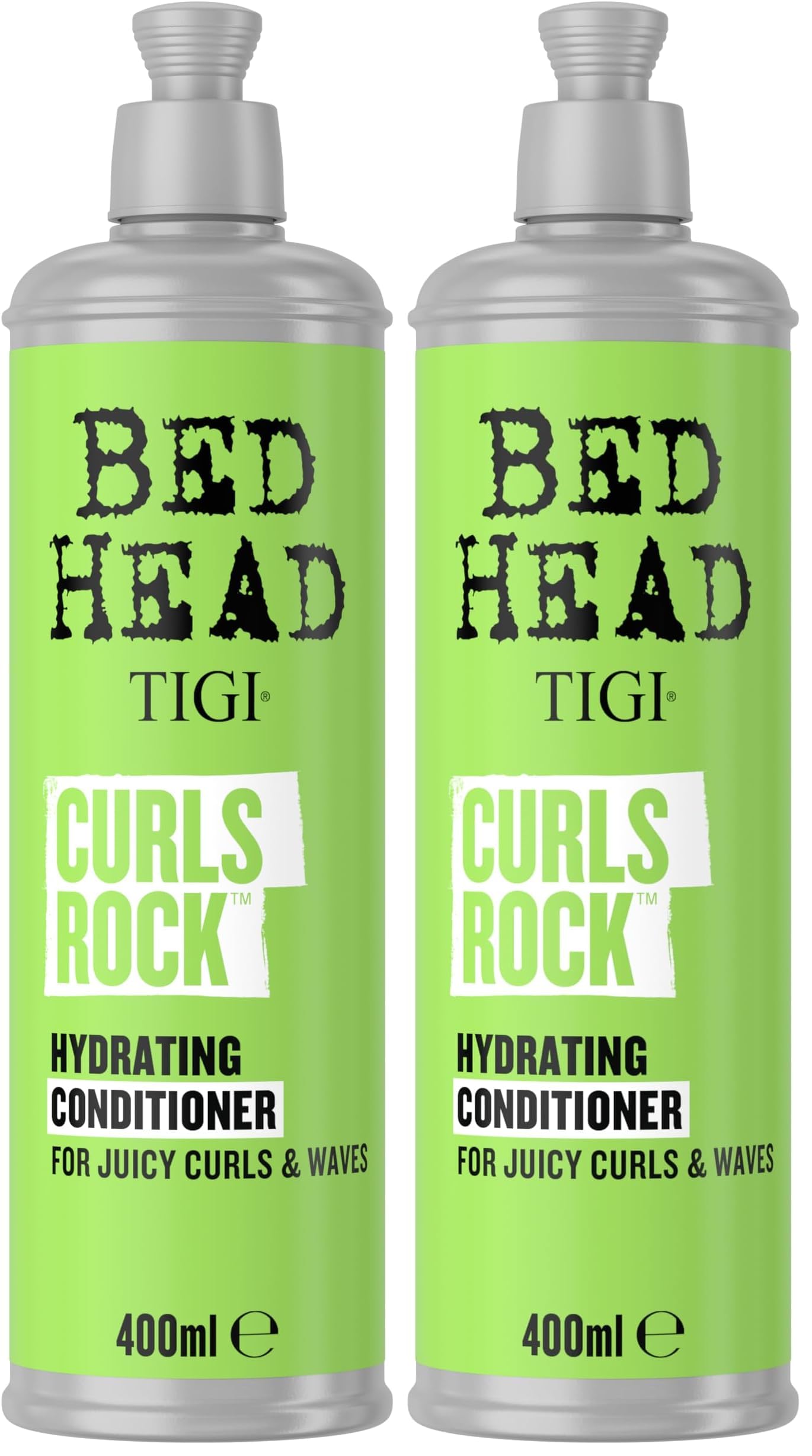 Bed Head by TIGI Curls Rock Hydrating Conditioner, intensiv feuchtigkeitsspendender Conditioner für lockiges und welliges Haar mit Anti-Frizz-Effekt, 400 ml (Packung mit 2)