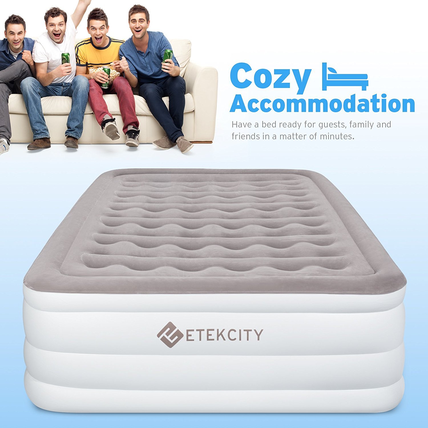 Etekcity Air Mattress Blow Up Elevated Raised Bed Inflatable Airbed