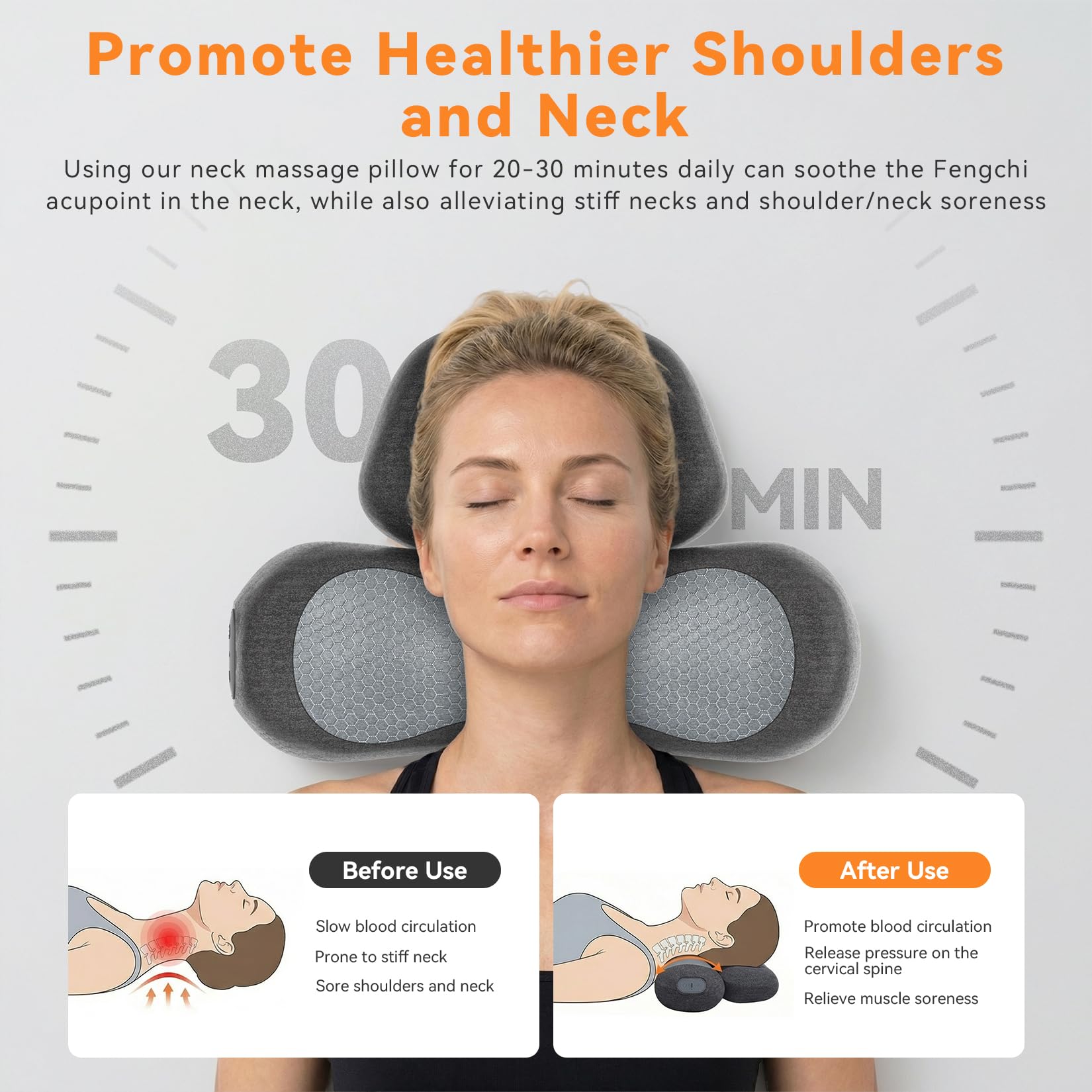 Yunari 3 in 1 Neck Massager Pillow with Hot Compress, 2026 Latest Patented Cervical Neck Pillow for Shoulder Pain, Deep Tissue Pain Relief and Hump Corrector for Men and Women and Teenager, 1PC — view 4