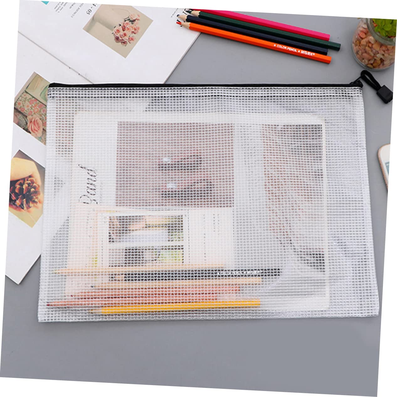 Borse File Cerniera Nero 10 Pezzi Pvc per Documenti Ufficio | Impermeabili, Resistenti allo Sporco e Difficili da Rompere, Back To School Party, Uso Multifunzione