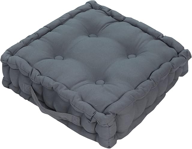 Home Sweet Home UK Adult Chunky Booster Cushion 100% Cotton Armchair Seat Pad For Garden & Dining