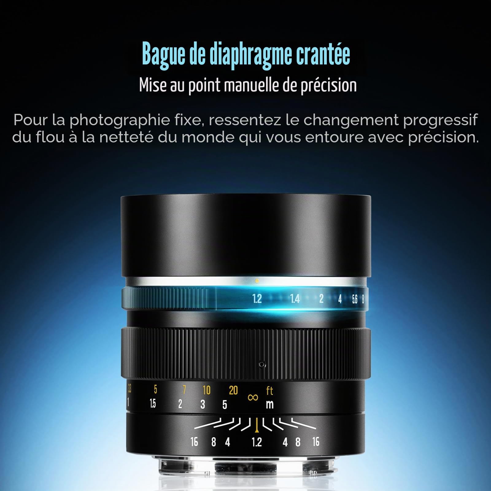 7Artisans 50mm F1.2 Sony E-Mount Objectif,APS-C Manuelle Focus