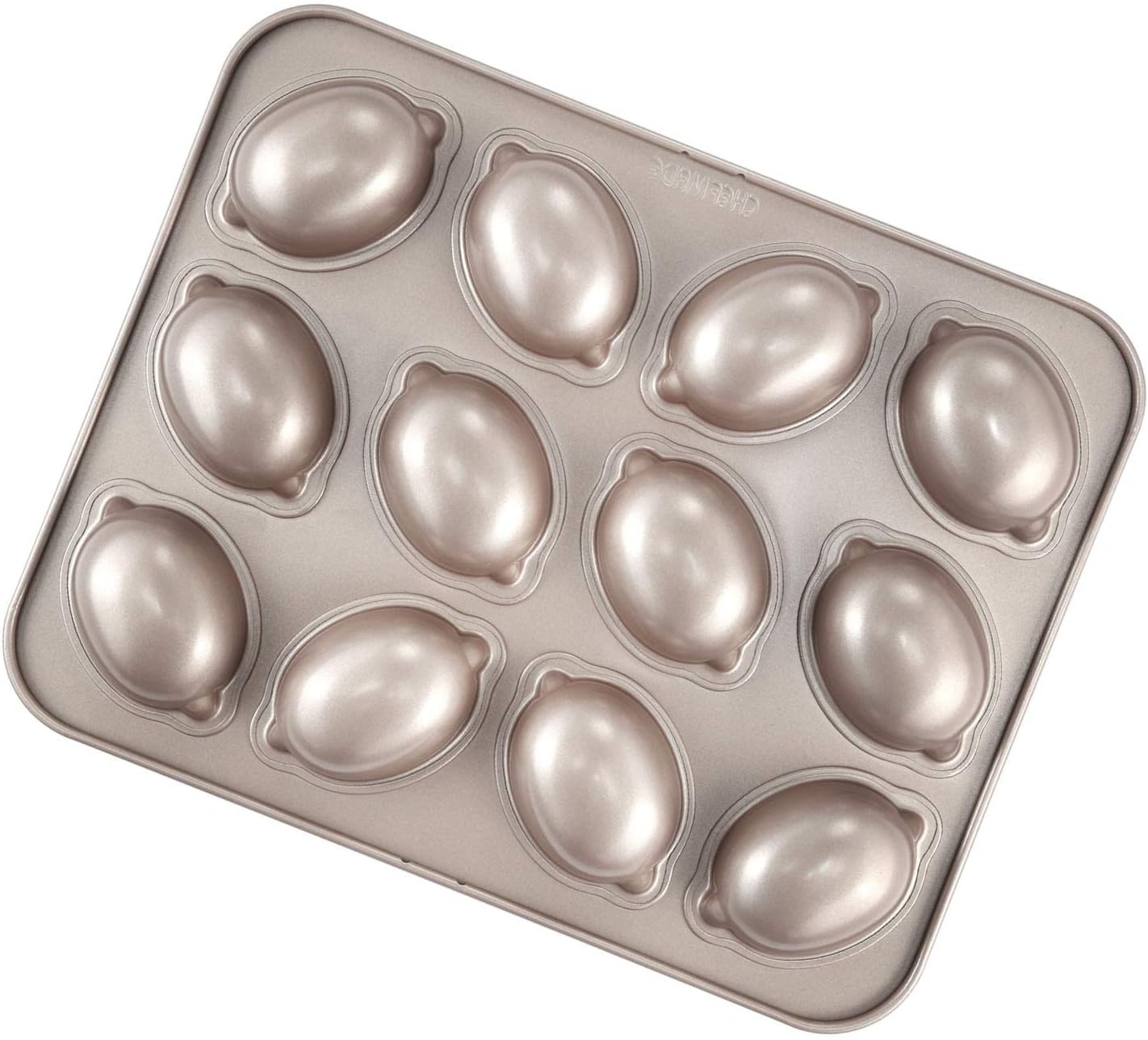 Muffin Cake pan, 12-Cavity Non-Stick Lemon-Shaped Bakeware for Oven Baking (Champagne Gold)