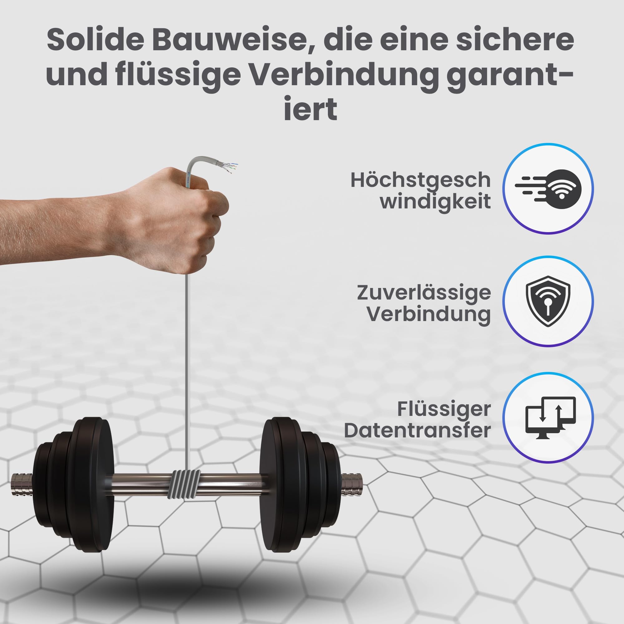 EXTRALINK CAT7 Verlegekabel 25m S/FTP Kupfer 10 Gbit 600 MHz PoE++ LAN | CAT7 Verlegekabel 25m Indoor: S/FTP doppelt geschirmt, reines Kupfer 24 AWG, 10 Gbit/s bei 600 MHz, PoE++ für LAN und CCTV