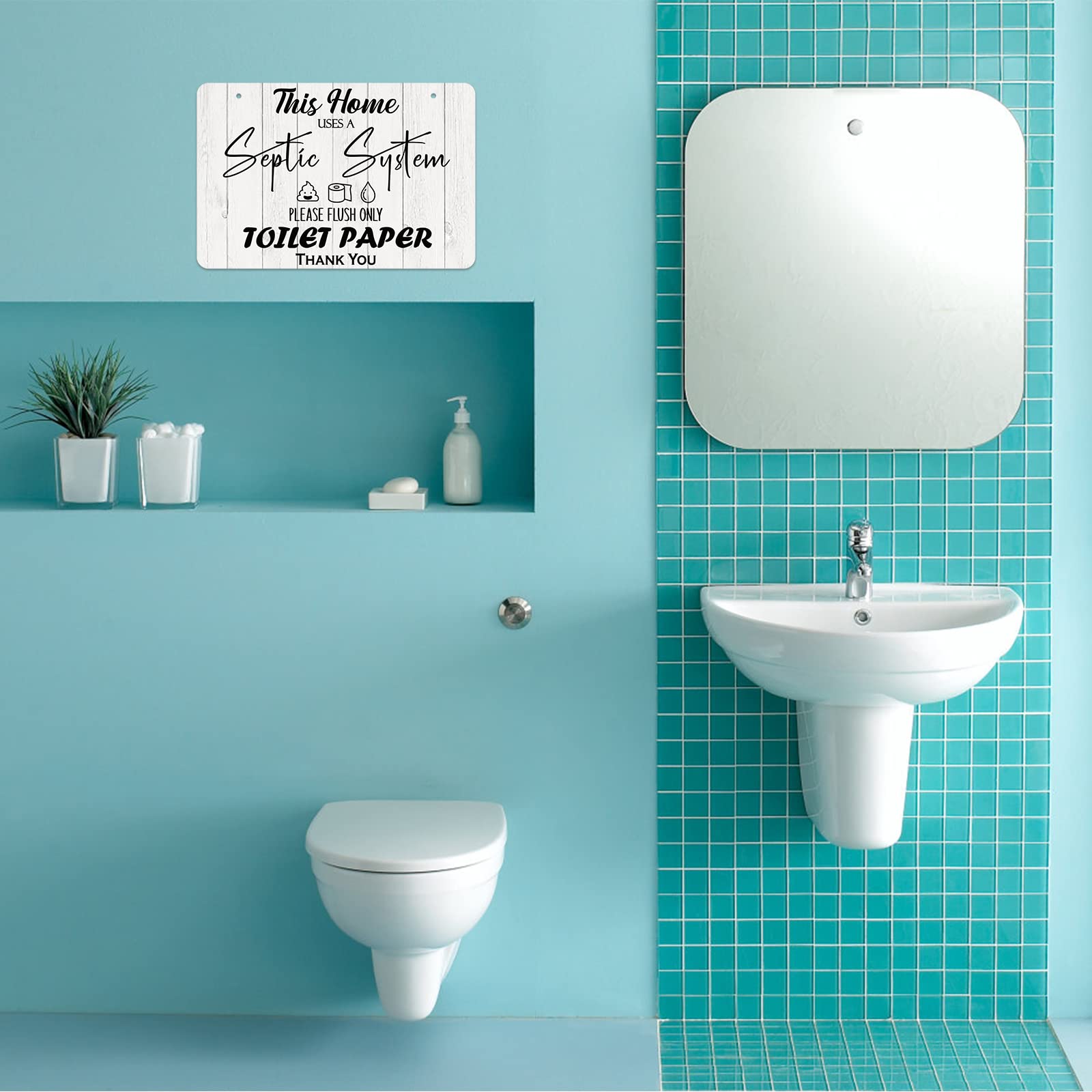 FLYAB Septic System Bathroom Sign 8