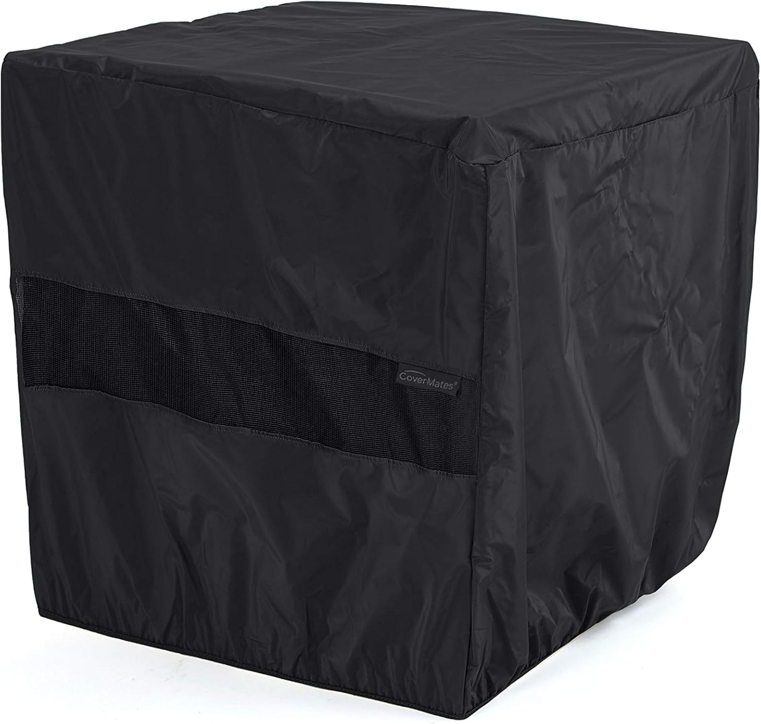 Covermates Square Firepit Cover – Water-Resistant Polyester, Mesh Ventilation, Fire Pit Covers-Black