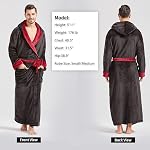 FashGudim Mens Robes Big and Tall with Hood Two-Tone Flannel Fleece Contrast Bathrobe Full Length Plush Long Robe House Coat