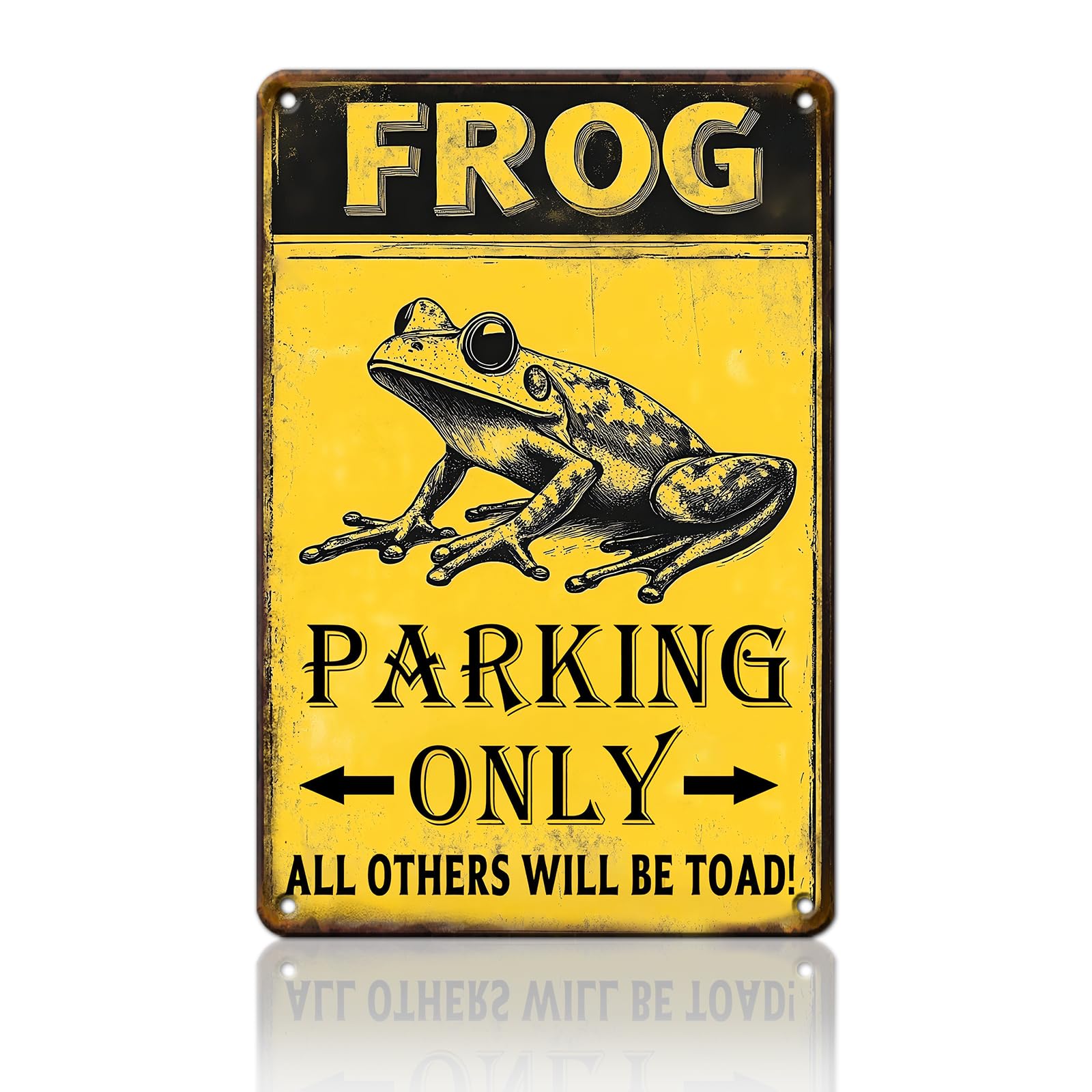 Anceky Funny Metal Sign Frog Parking Only Tin Sign Wall Decor for Bar Home Yard Office Outdoor 12×8 Inch