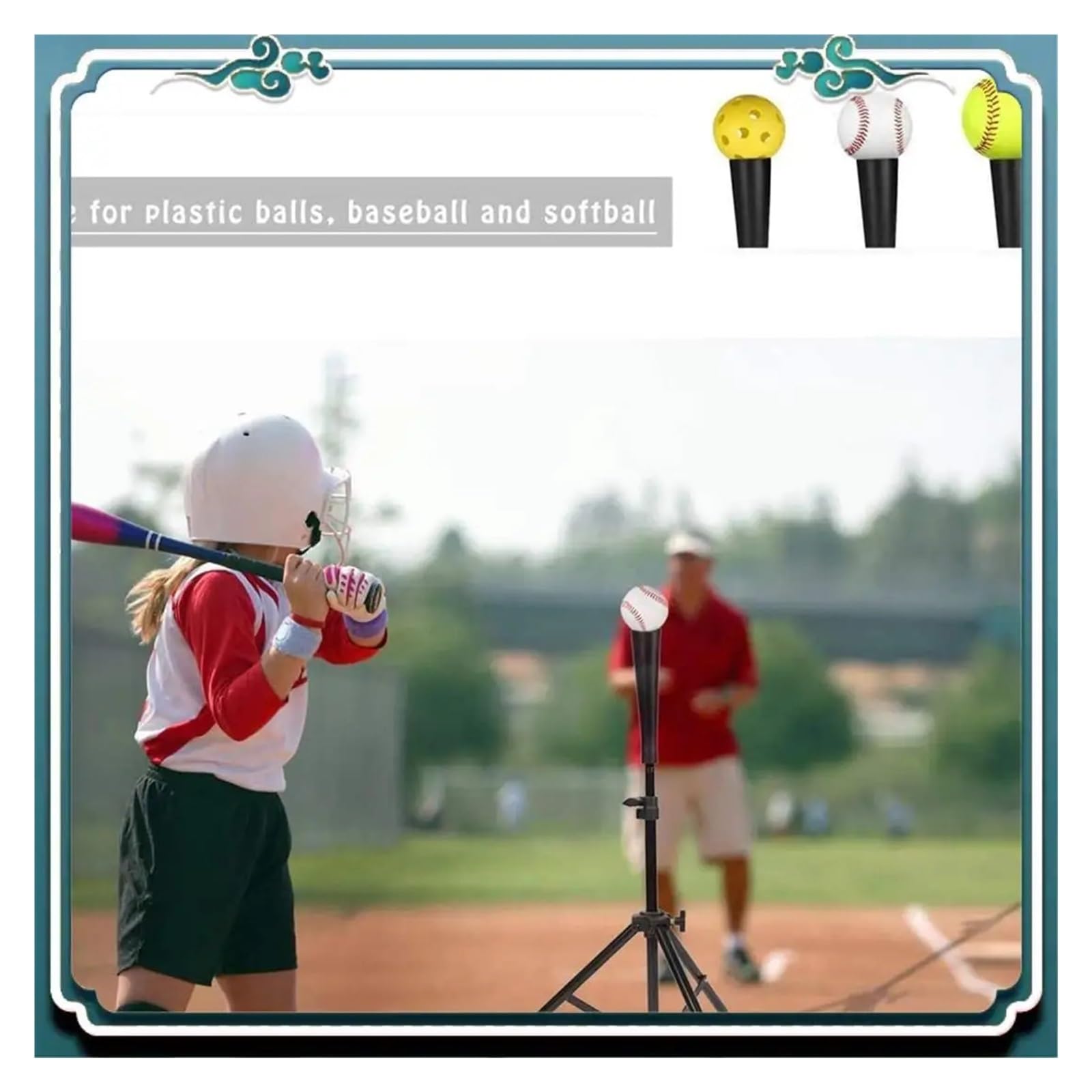 Béisbol Batting Tea de Golpe Trípode tee de bateo béisbol y sóftbol, ​​tee Goma Ajustable, trípode Entrenamiento, Equipo práctica