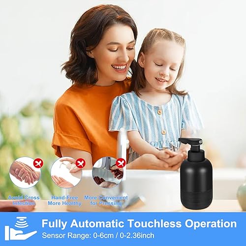 Miniatura 4 de Dispensador automático de jabón para decoración de baño, dispensador de jabón de manos de 15 onzas, dispensador de jabón de cocina recargable,