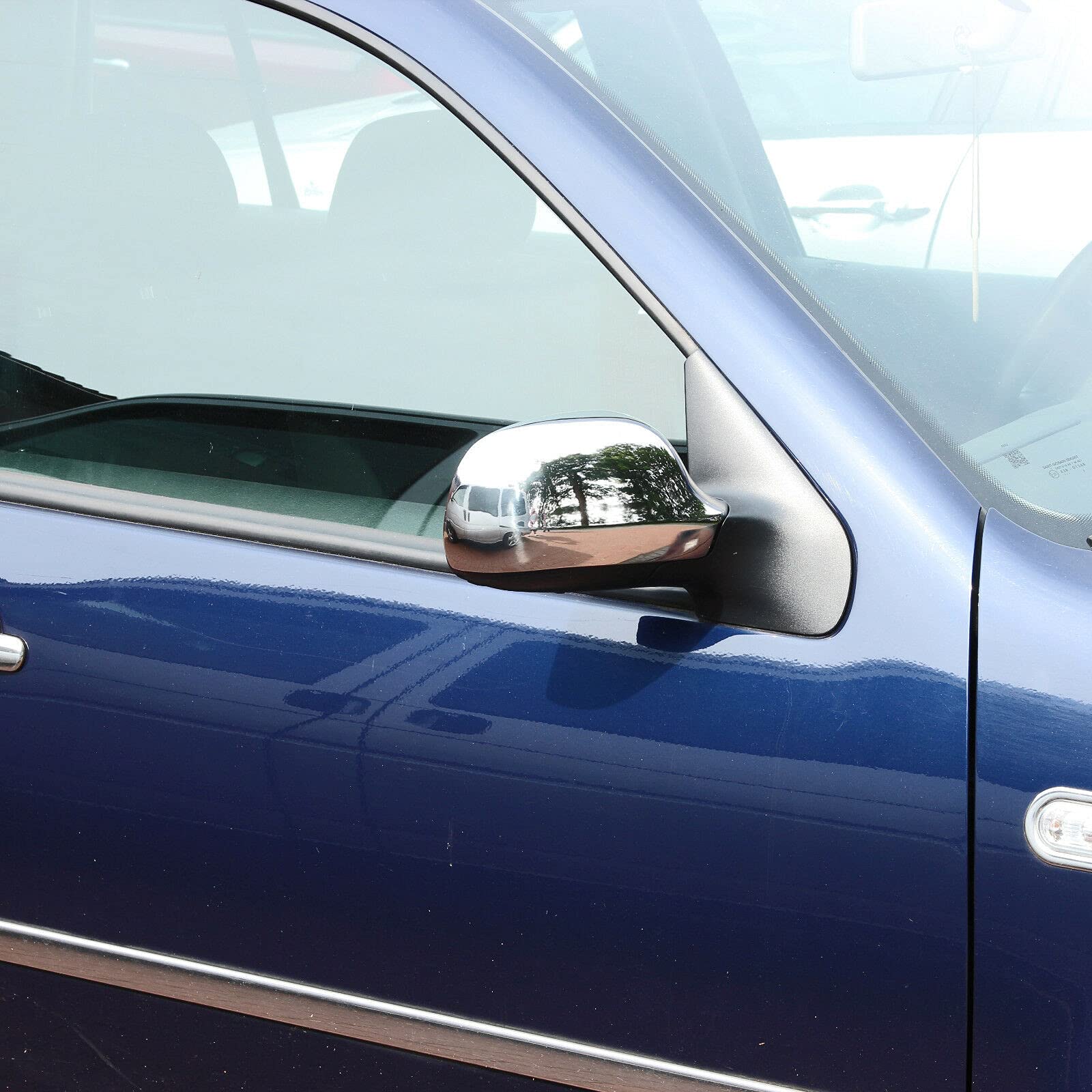 Recambo Zestaw nakładek na lusterka ze stali nierdzewnej, chromowane, kompatybilne z Seat Toledo Arosa Ibiza Leon, Audi A3 8L
