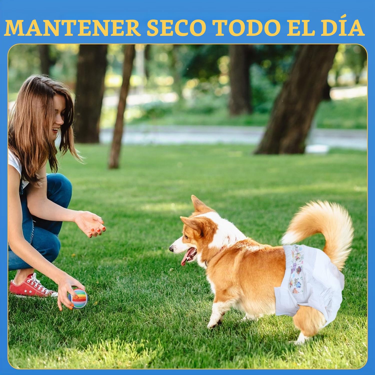 Nobleza 36x Pañales para Perros Desechables Hembra Cachorro Entrenamiento Pañales Súper Absorbente Envolturas para Mascotas Paquete de 36, XXL