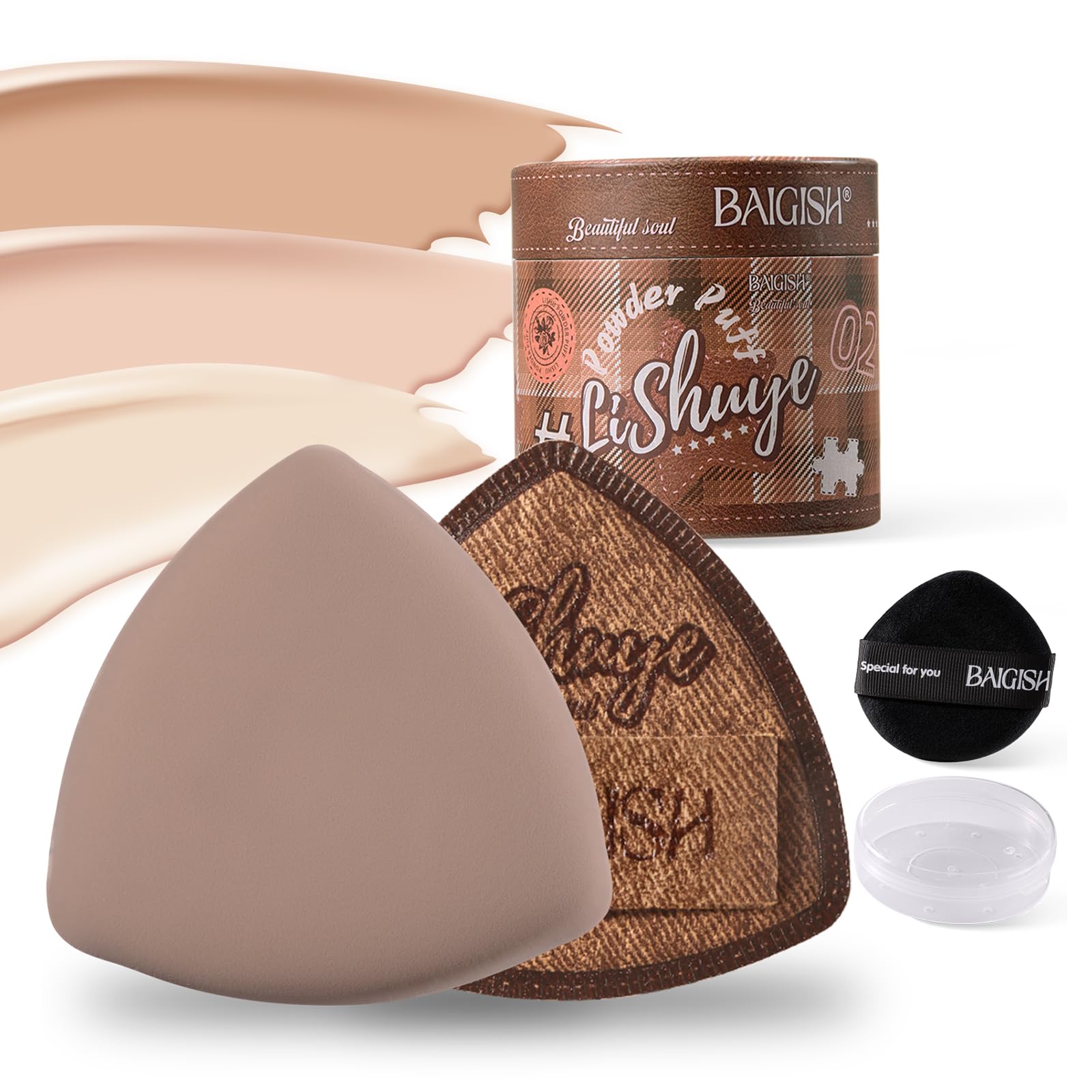 2 esponjas de maquillaje triangulares suaves para base, juego de esponjas de maquillaje húmedas y secas, herramientas de maquillaje, color negro