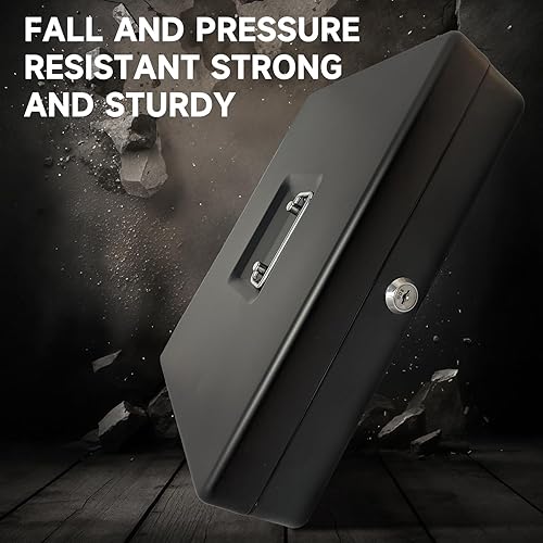 Miniatura 5 de Caja fuerte con etiqueta inteligente con seguimiento GPS de 2 llaves y bandeja organizadora de monedaspapel. Caja de seguridad de metal duradera