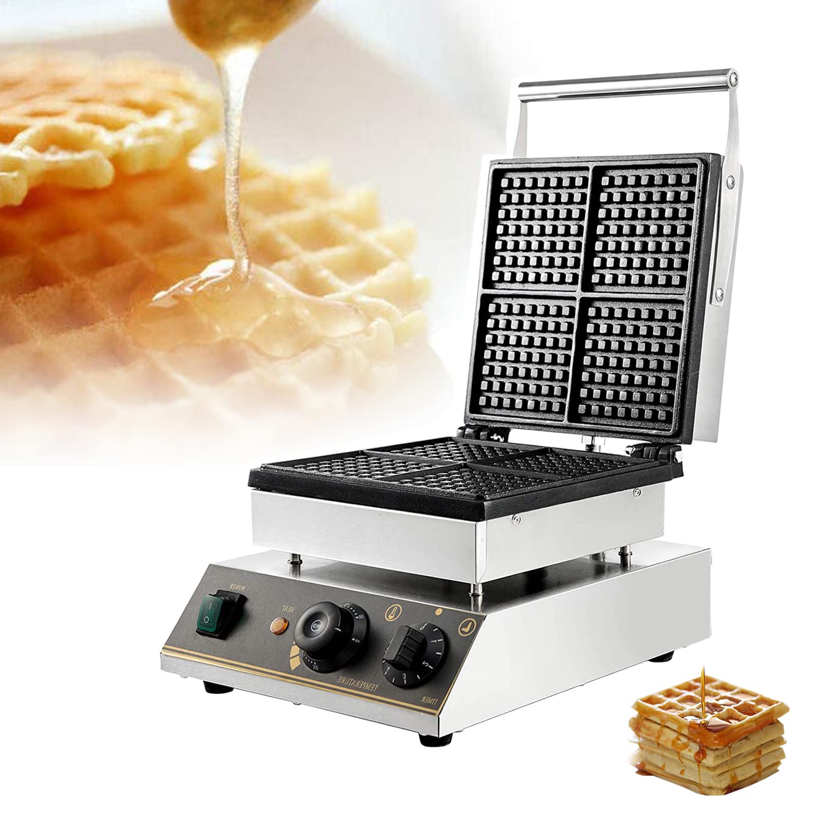 Buy DJLOOKK Commercial Waffle Maker, 4Slice Mini Nonstick Electric