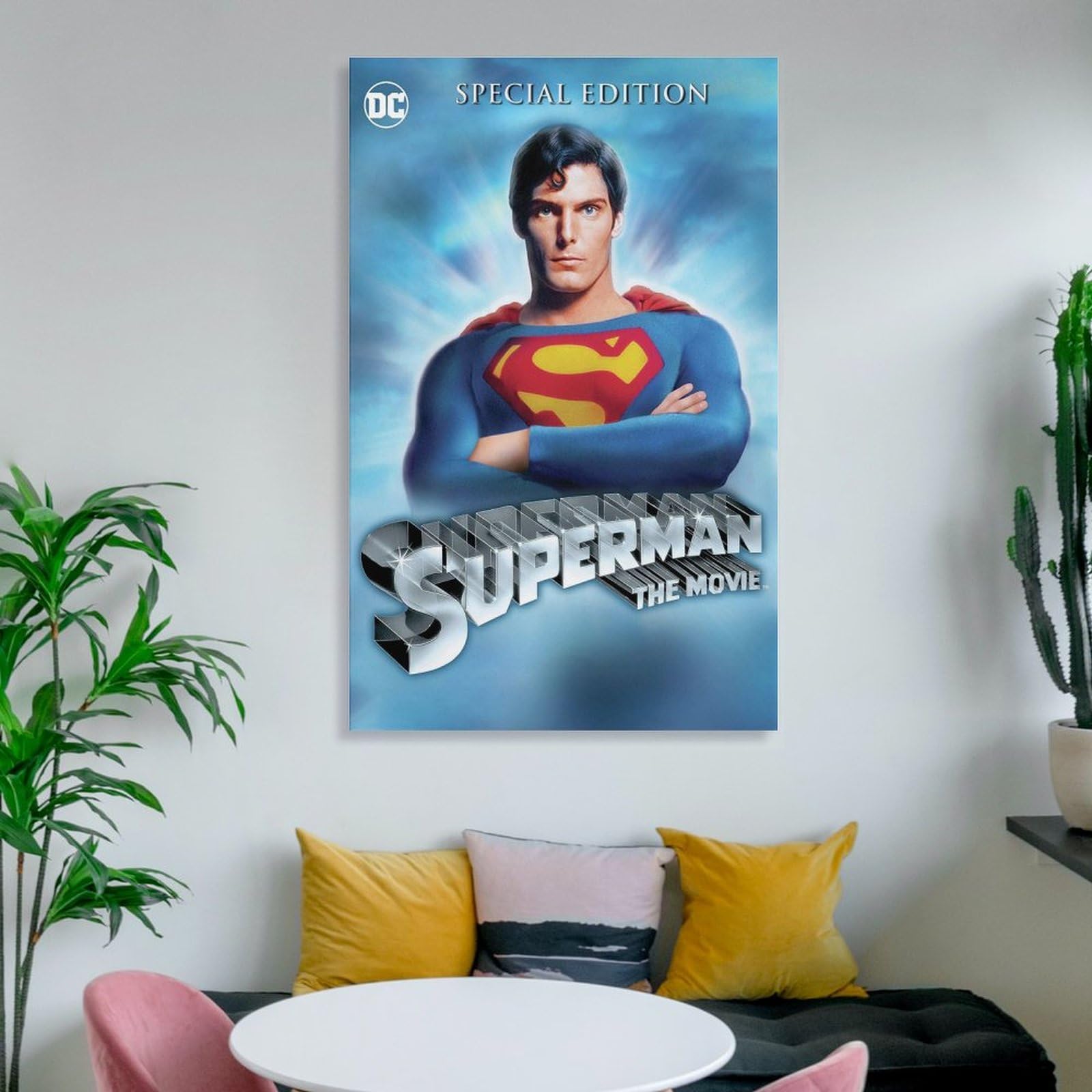 No.310フレーム付きキャンバスアート バッドマン スーパーマン 眼鏡