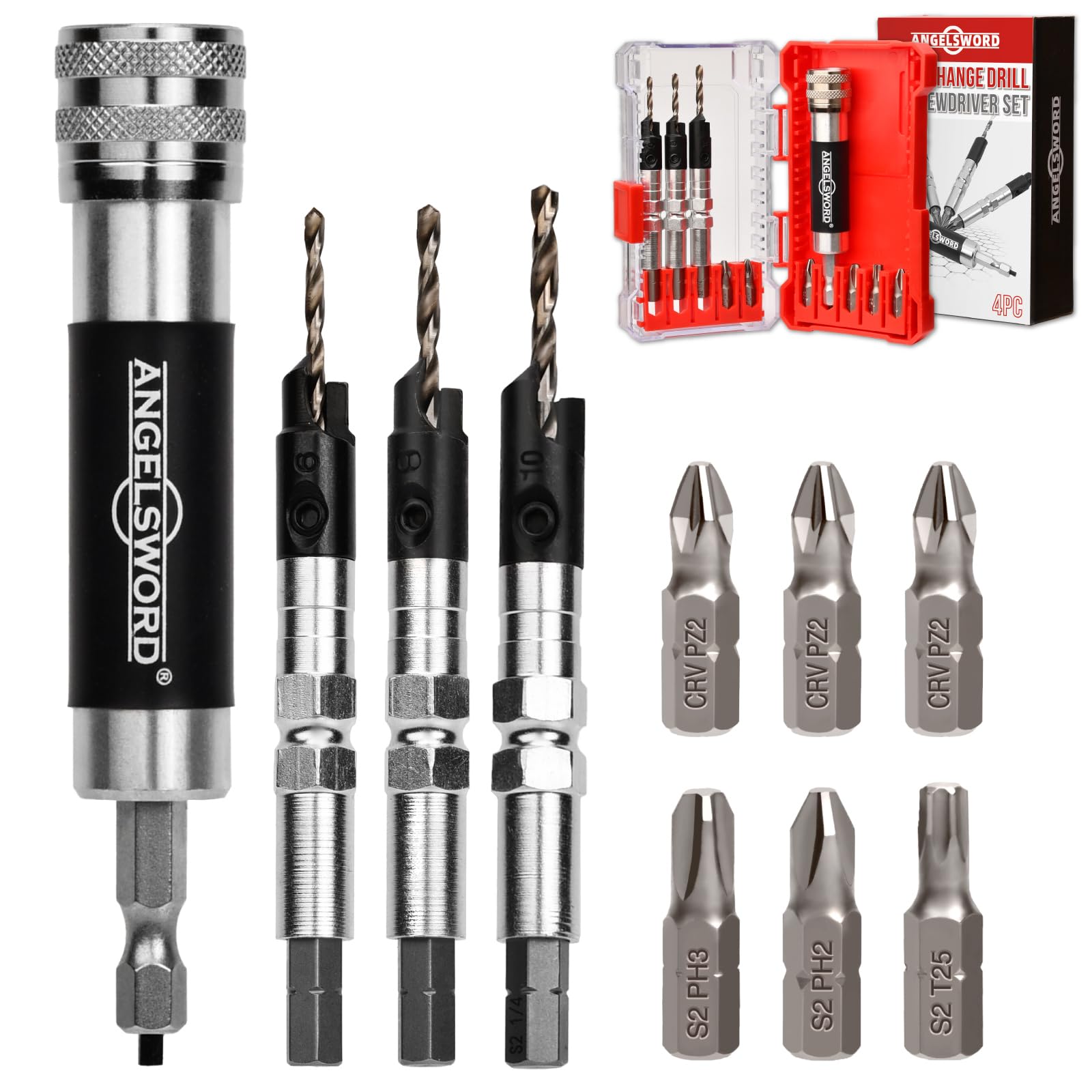 ANGELSWORD Countersink Drill Bit Set - Quick Flip -1