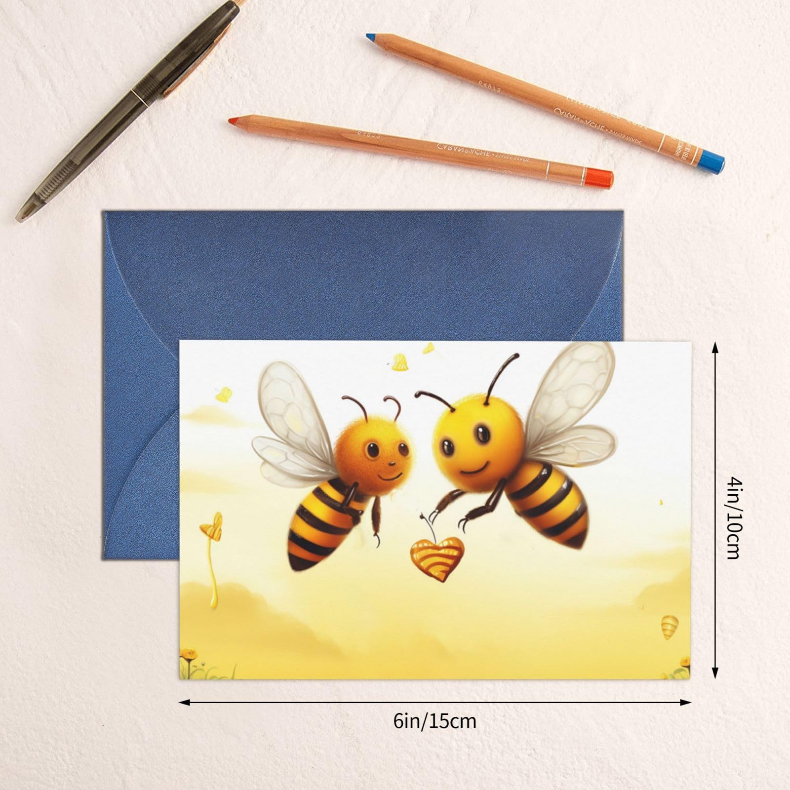 WSOIHFEC Bee Love Cartes De Vœux De Noël Avec Enveloppes