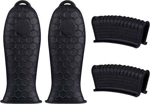 Soporte de silicona para mango caliente, 4 soportes de goma para ollas, funda antideslizante para ollas, resistente al calor, mango para sartén de