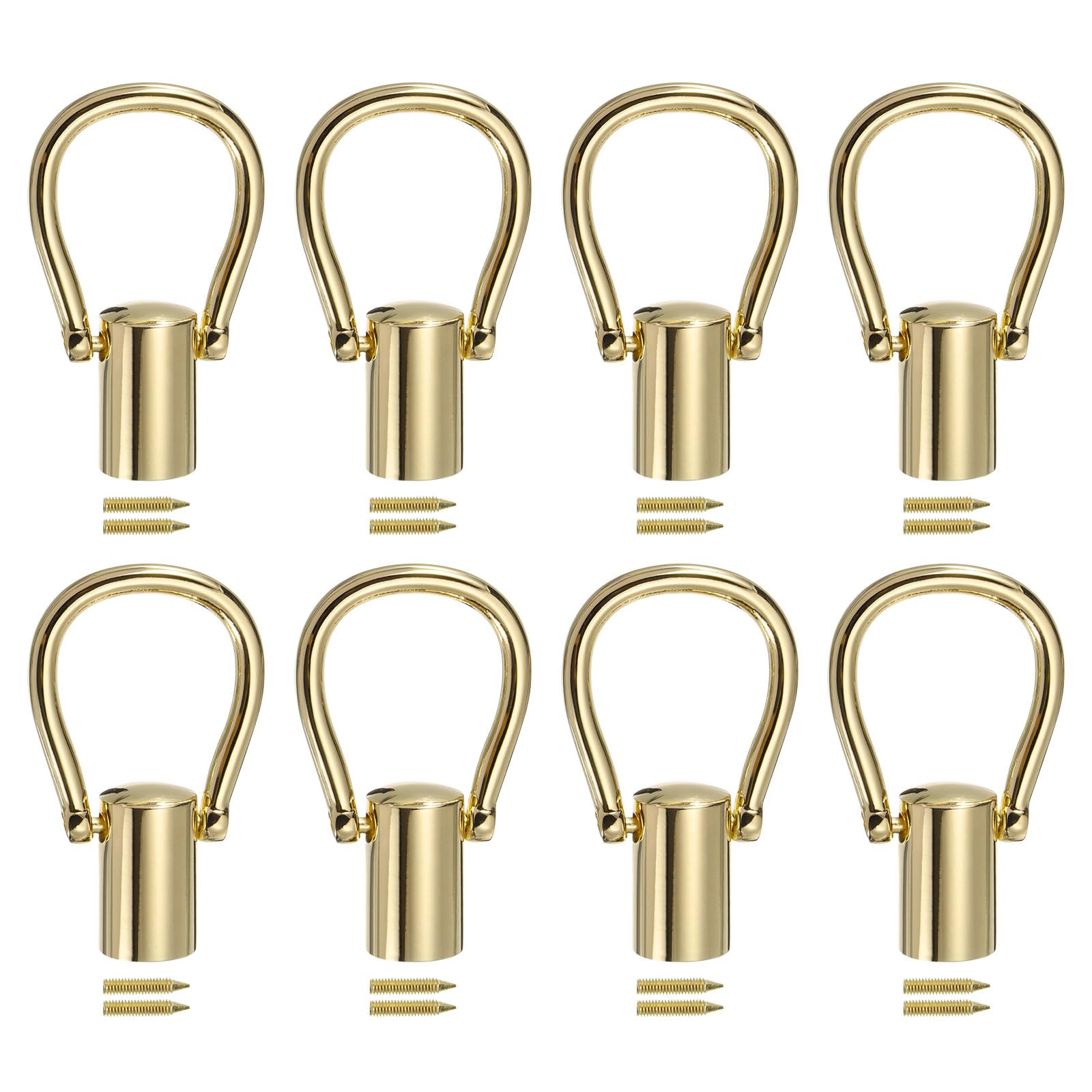 sourcing map Cord End Cap, 13mm(0.51") Barrel End Cap Terminators Cord Finding for DIY Making Tassel Bag Strap 8Pcs Gold(58x36mm)