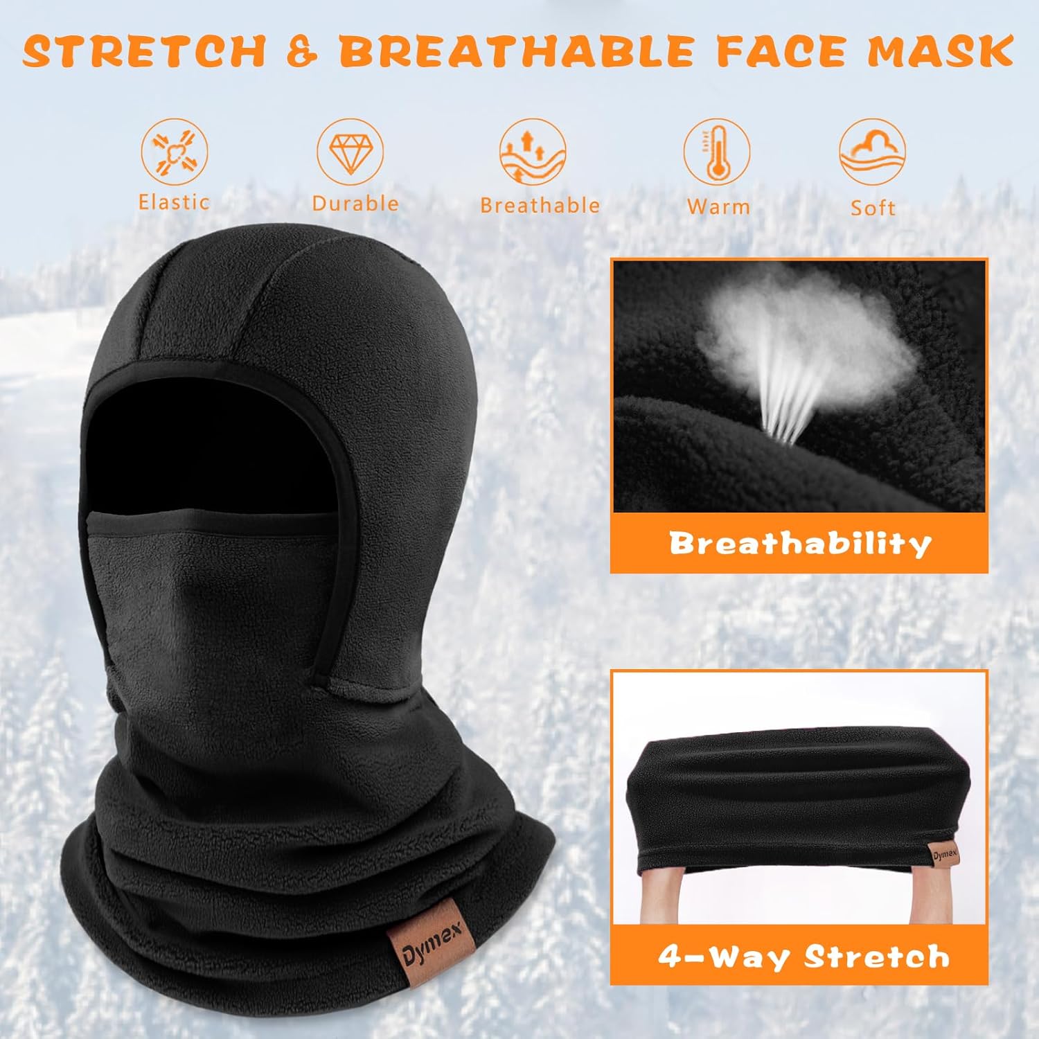 Kids Balaclava Ski Mask Winter Face Mask for Boys Girls Windproof Neck Warmer Gaiter Fleece Hood Face Cover for Cold Weather - Image 3
