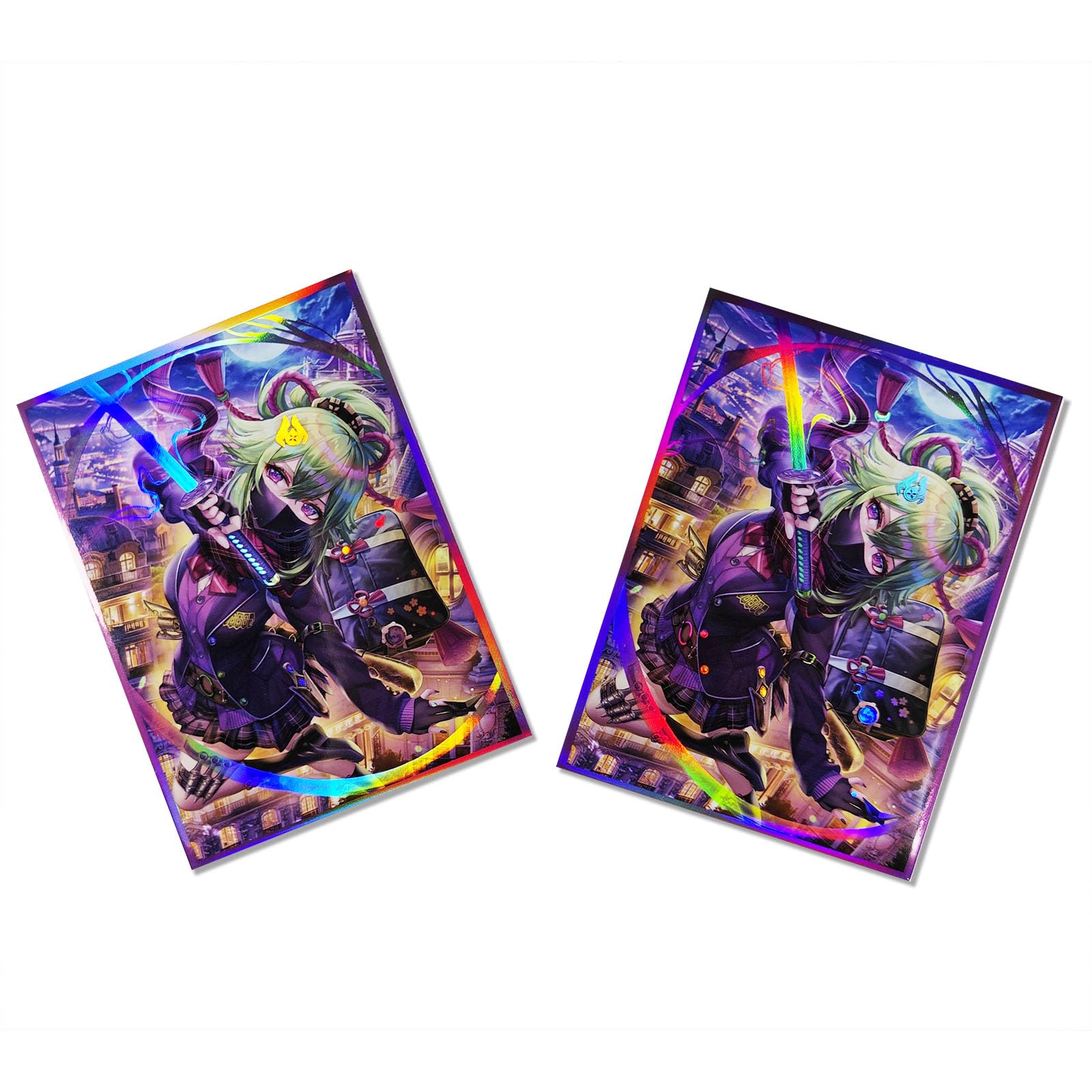 Holographic Card Sleeves 60 PCS Holographic Flashing Anime Card Sleeves For  MTG, 6792mm Volcanic Island Holographic Card Sleeves 60ct 67x92mm