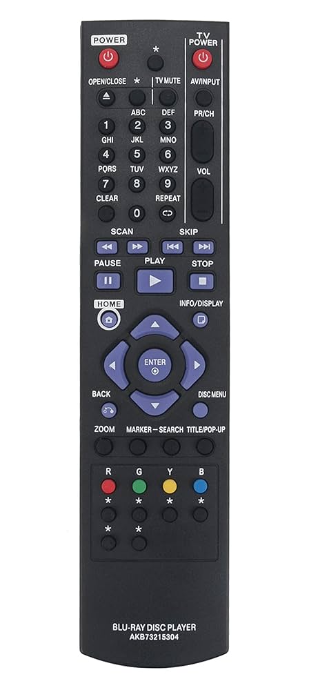 Vinabty新しい交換リモートFits for LG TV Blu - ray DVDプレーヤーリモートakb72915206?akb72915238?akb72915252?akb72914201?akb72914207?akb7 w17b8b5 Amazon.com: AKB73215304 Replaced Remote fit for LG Blu-ray