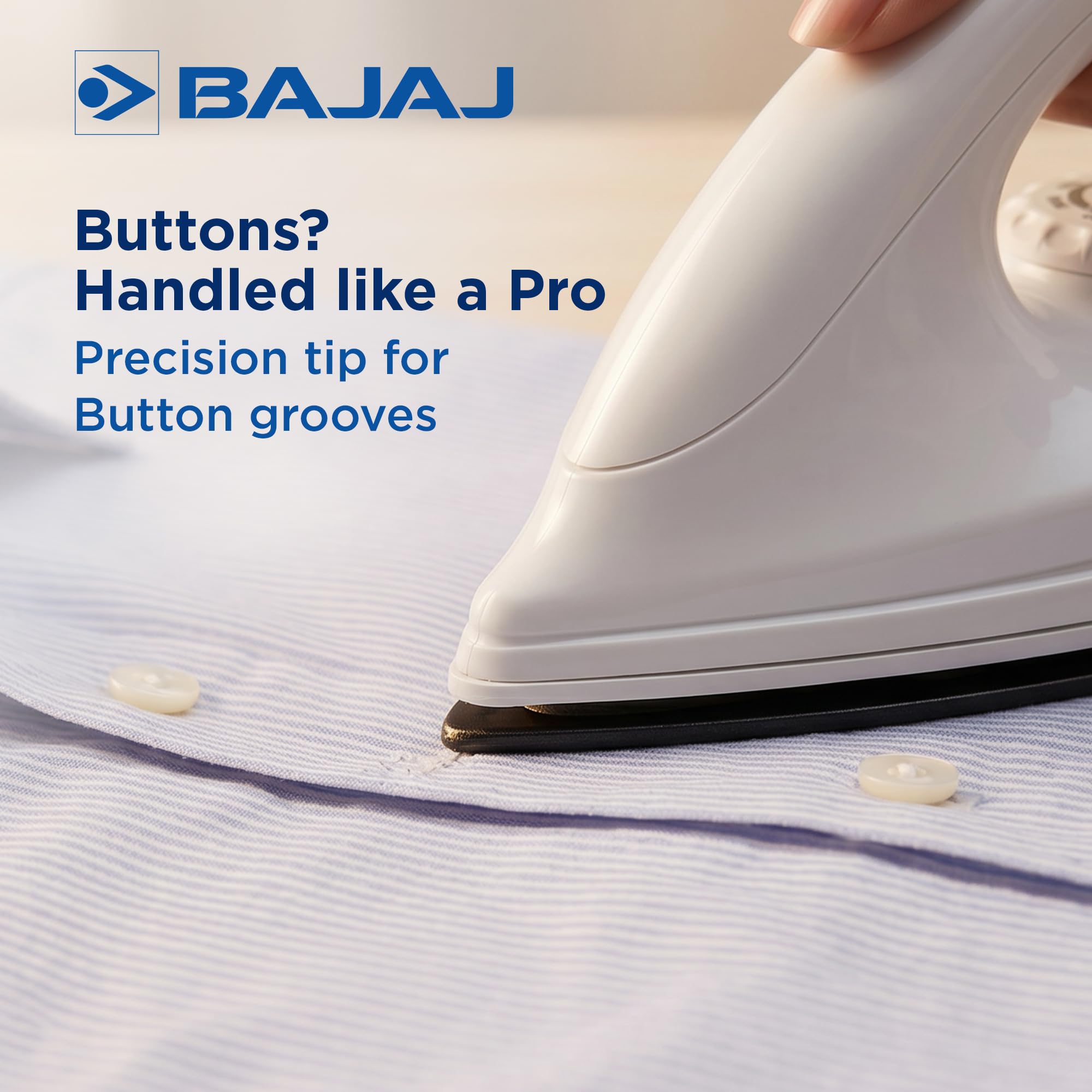 Bajaj DX-6 1000 Watts Dry Iron | Advance Soleplate And Anti-Bacterial German Coating Technology | Thermol Fuse Safety | Auto Shut-Off | Cool Touch Body | 2 Yr Warranty 【White】 3