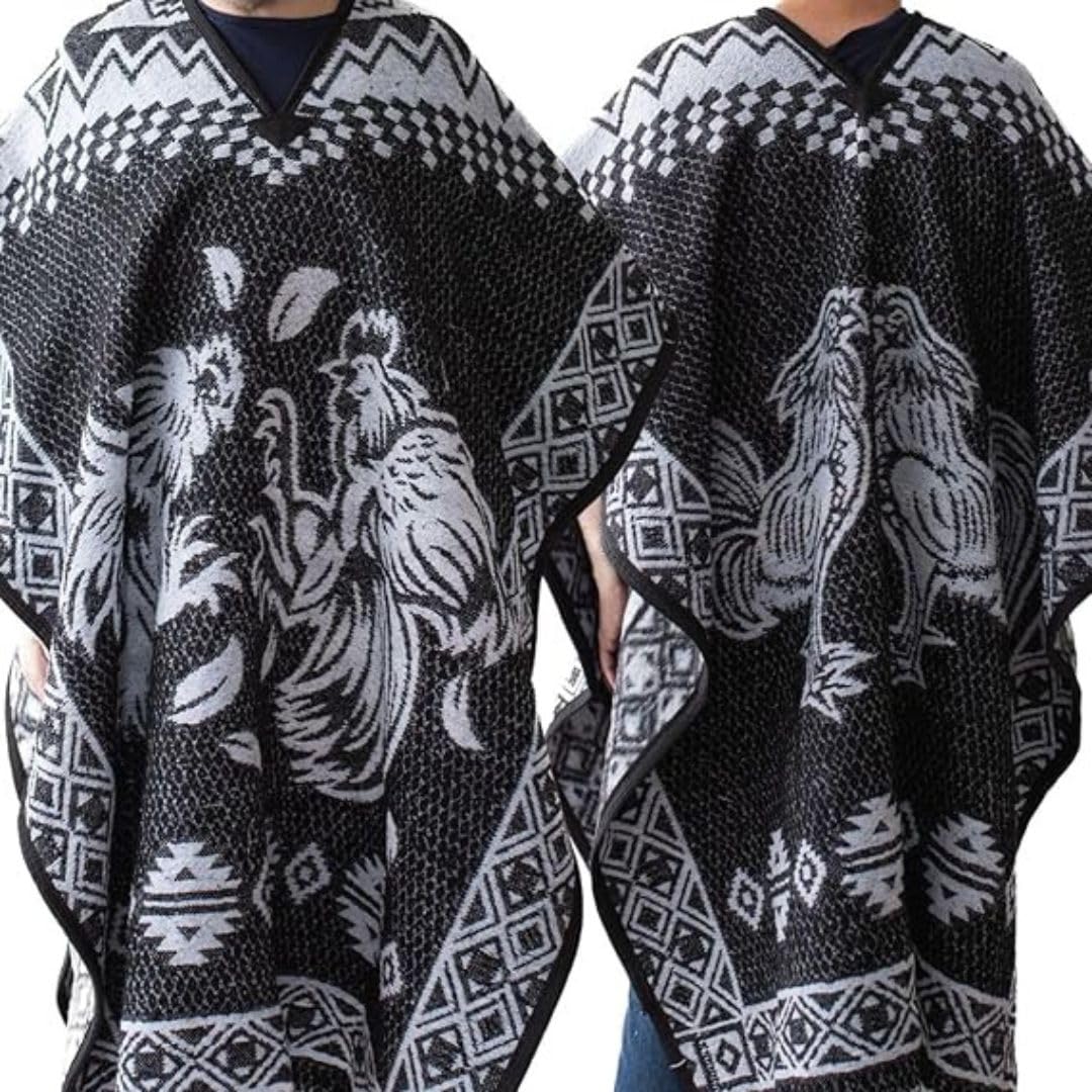 Gamboa Mexikaner Poncho Mexiko Herren Damen Authentischer Kostüm Mexikanischer Outfit Traditionelles Mexikanisches im Mexikanischen Design