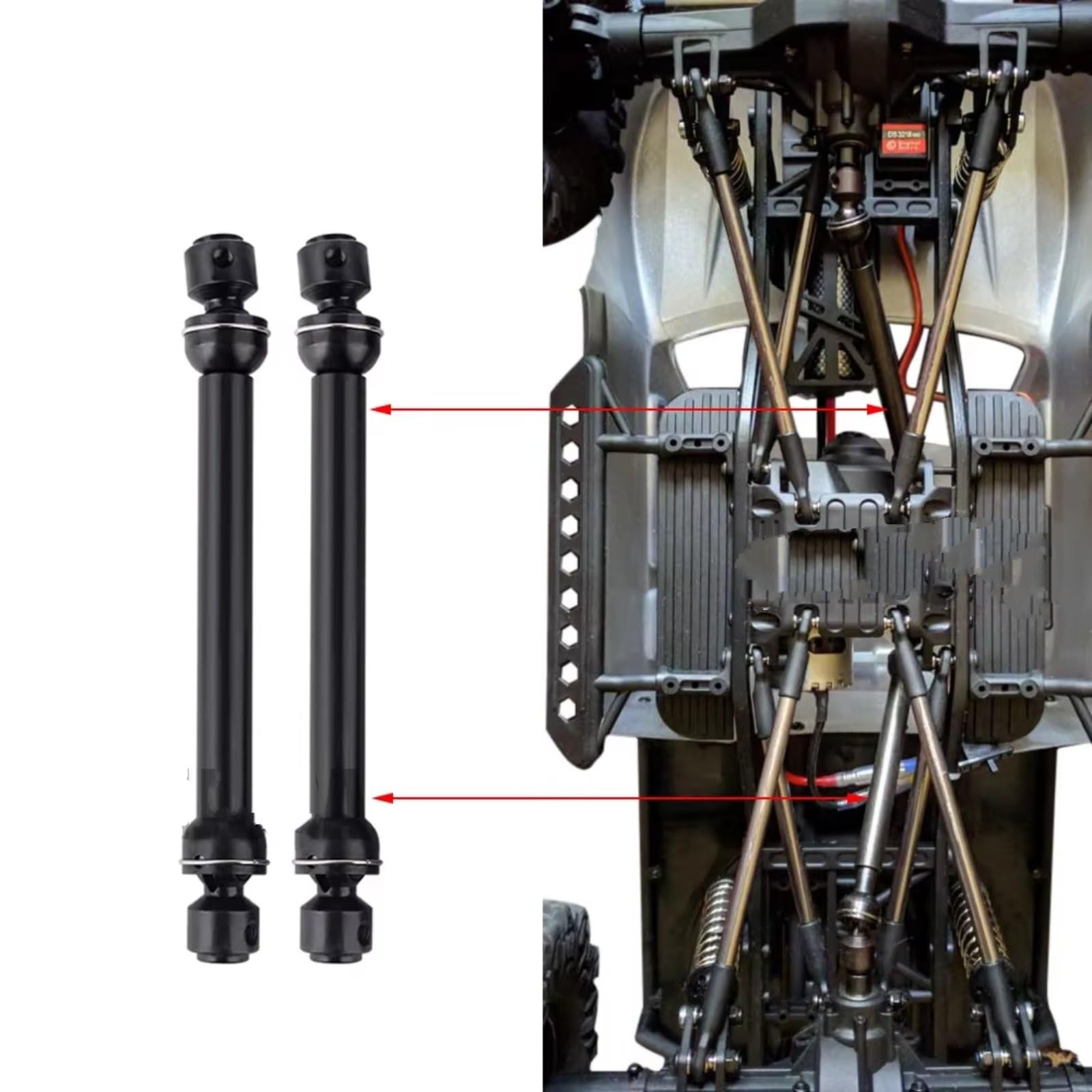 CARDAN ARRIERE COMPLET Pour 1/10 RC Pour Voiture Sur Chenilles Pour SCX10 90046 Pièces Mise Niveau Acier Pour Arbre D'entraînement Pour CVD 88-113mm 112-152mm