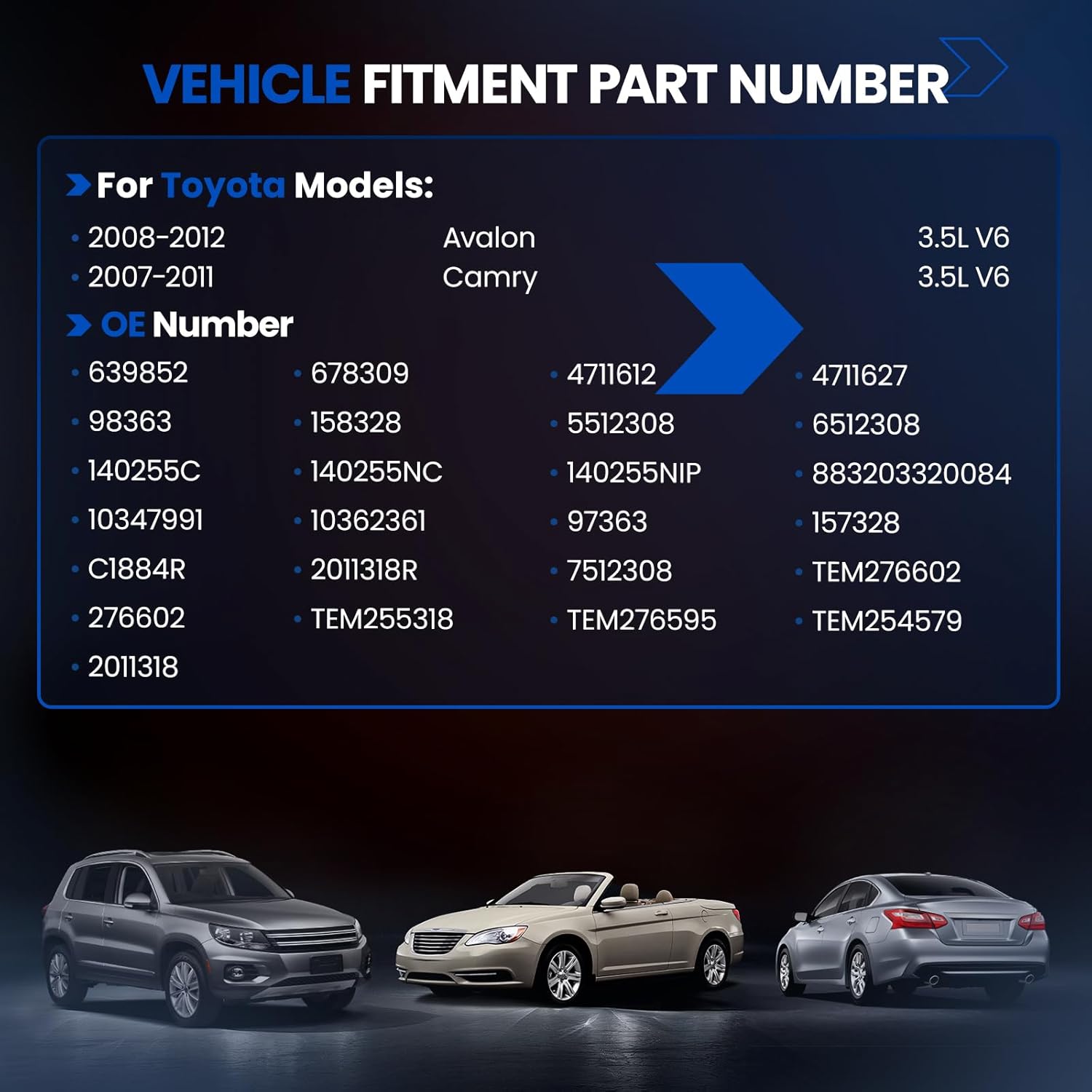 639852 Air Conditioning A/C Compressor with Clutch Compatible with Toyota Avalon (2008-2012), for Camry (2007-2011) Sedan, V6 3.5L Gas
