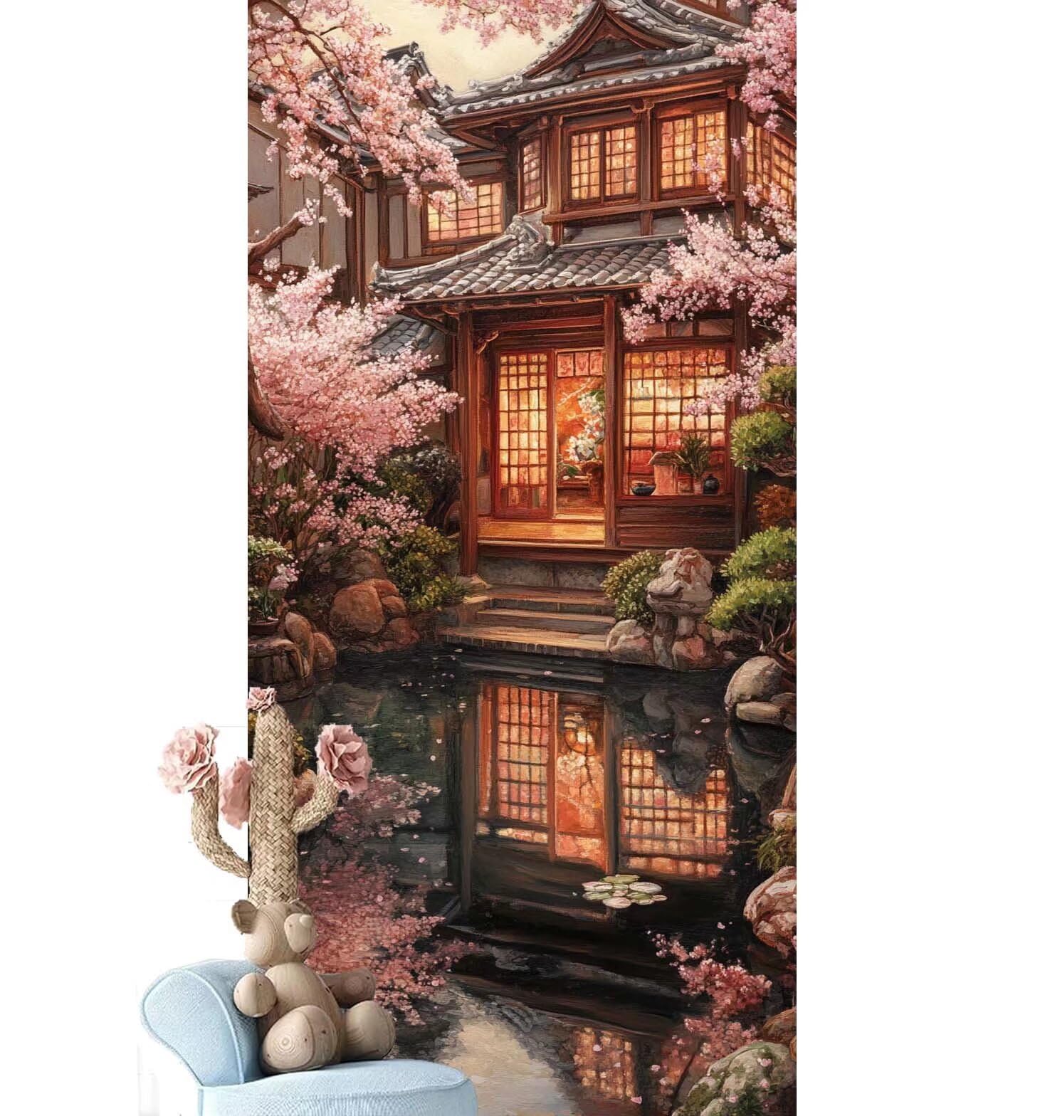 Dipingere con i Numeri per Adulti Bambini, Paint by Numbers con Pennelli Pittura a Pigmento Acrilico, Fai Da Te con Kit, Decora la casa Regalo (Senza Cornice)- Giappone,Paesaggio 50x125cm V-892