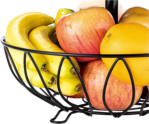 Miniatura 5 de Rice rat Cesta de frutas con gancho para plátano, cesta de frutas de alambre grande a prueba de óxido, extraíble, decoración del hogar de granja