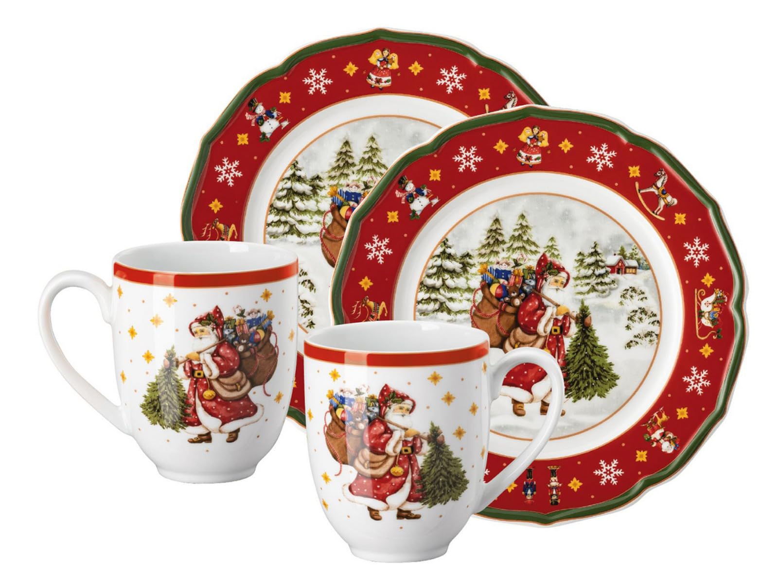 Hutschenreuther Happy Wintertime zestaw 4-częściowy - czerwony