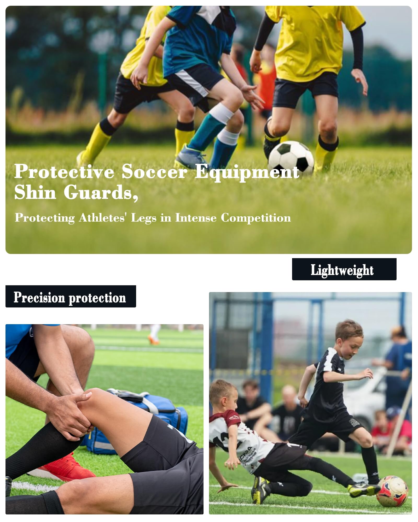 TOMIYO Espinilleras de fútbol, espinilleras de fútbol para niños de 10 a 12 años y mangas con bolsillo insertado, equipo de fútbol protector para jóvenes adultos, espinilleras de fútbol para hombres