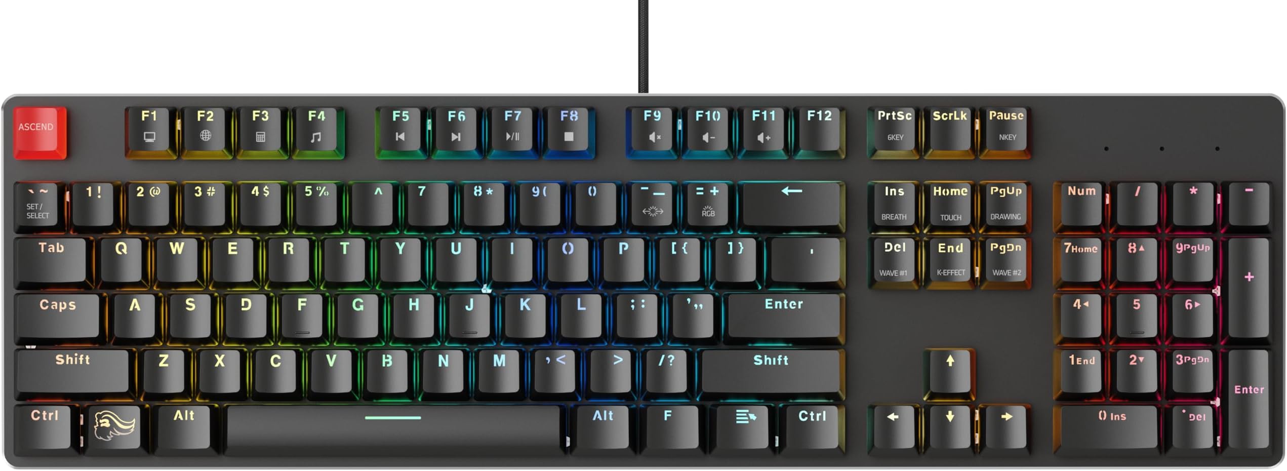 Gaming GMMK Full Size (100%) - Mechanical Gaming Keyboard, Gateron Brown Switches (Tactile), Doubleshot Caps, Per Key RGB, Hotswap & Customisable, Full NKRO - American QWERTY Layout - Black
