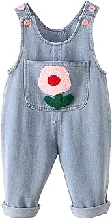 Peto para bebé y niña, con botones, tirantes, ajustable, suelto, monocolor, 1-4 años, azul, 18 meses