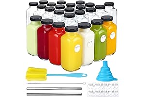 CUCUMI 16oz Glass Juice Bottles: A Vintage Twist for Modern Hydration