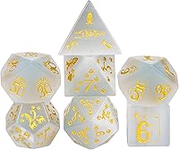 Vista 39 de UDIXI Juego de dados de vidrio prisma, 7 dados de vidrio arcoíris esmerilado para juegos de mesa RPG (prisma arenado)