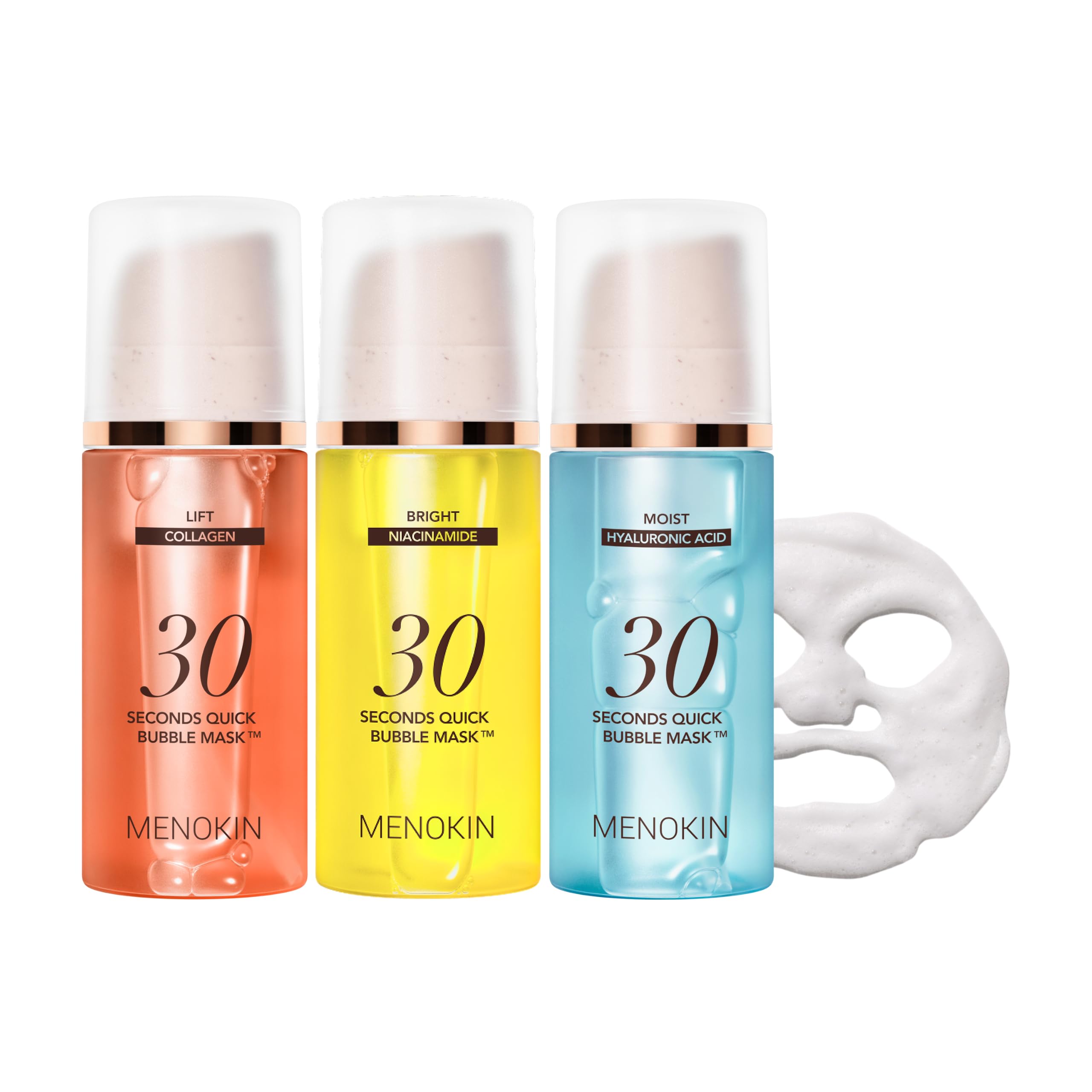 MENOKIN 30モイスト,リフト90ml×2＆LOGiN FORESTセット MENOKIN Korean Face Mask 3sets [30 seconds Quick Bubble Mask